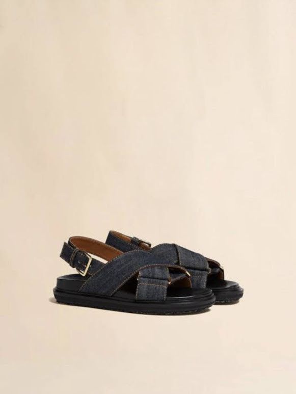Marni o1w1db10326 Fussbet Leather Sandals in Blue Size US 7 / IT 37 - 1 Thumbnail