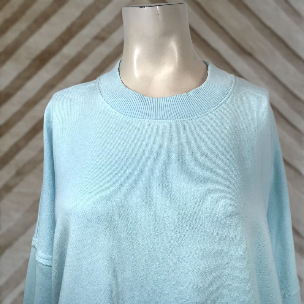 Vintage AERIE Sweatshirt Women's XXS Blue Long Sleeve Crew Neck Cotton Blend Pullover Activewear Size XXS / US 00 / IT 34 - 1 Thumbnail