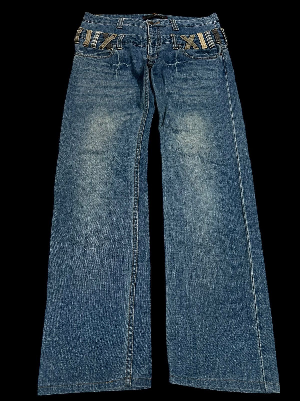 Japanese Brand DOUBLE WAIST DOMINATE HANDCRAFTED JEANS Size US 32 / EU 48 - 1 Thumbnail