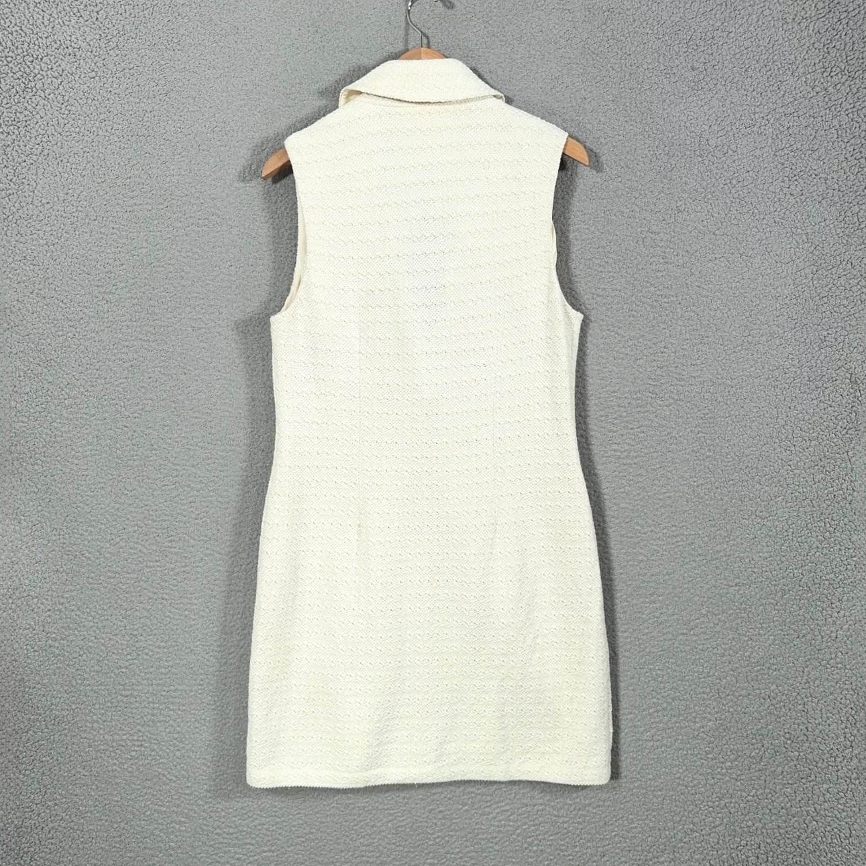 St. John St John Vest Womens Medium White Knit Lined Silk Pockets USA Size M / US 6-8 / IT 42-44 - 3 Thumbnail