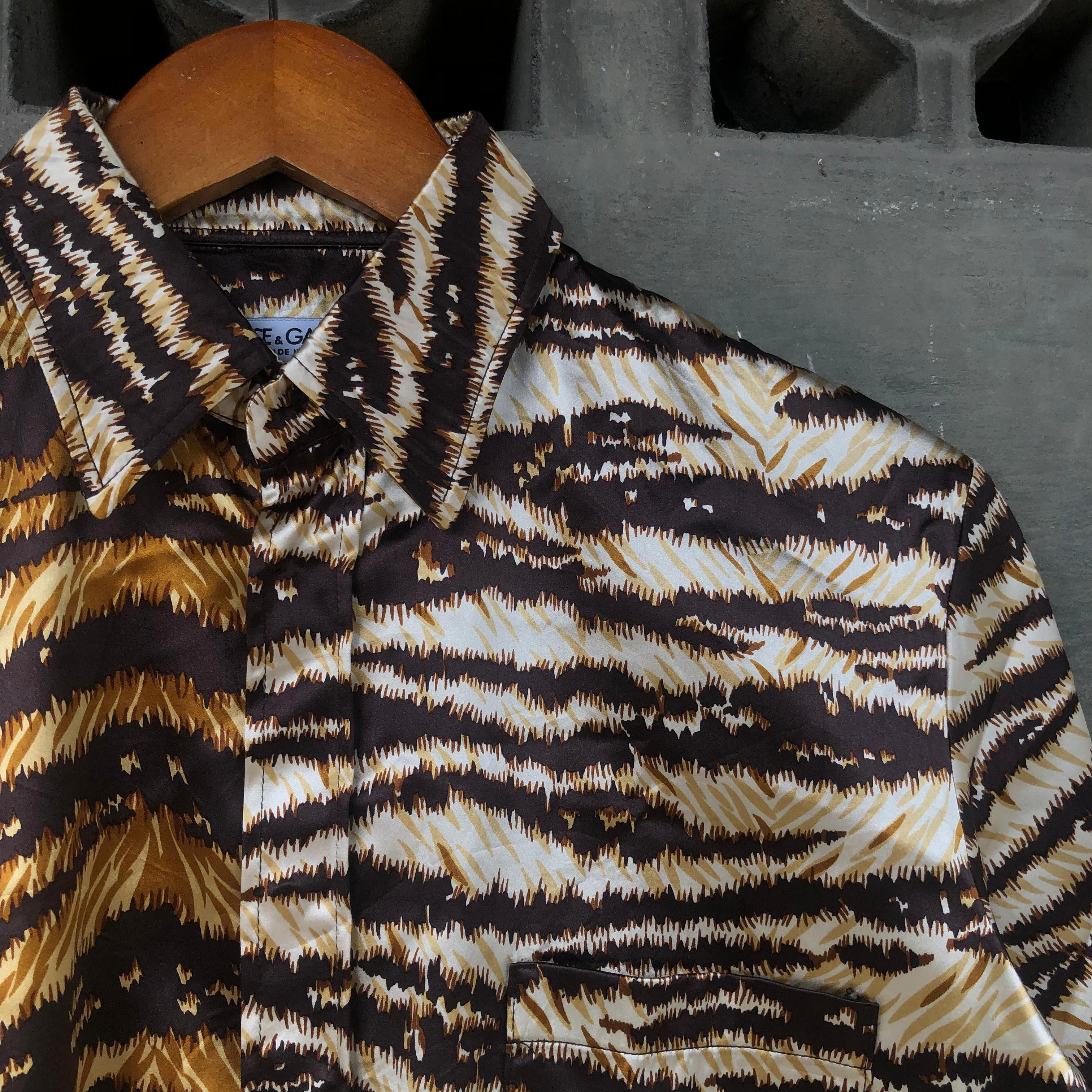 Dolce & Gabbana Dolce & Gabbana Tiger Stripe Silk shirt Size US M / EU 48-50 / 2 - 3 Thumbnail