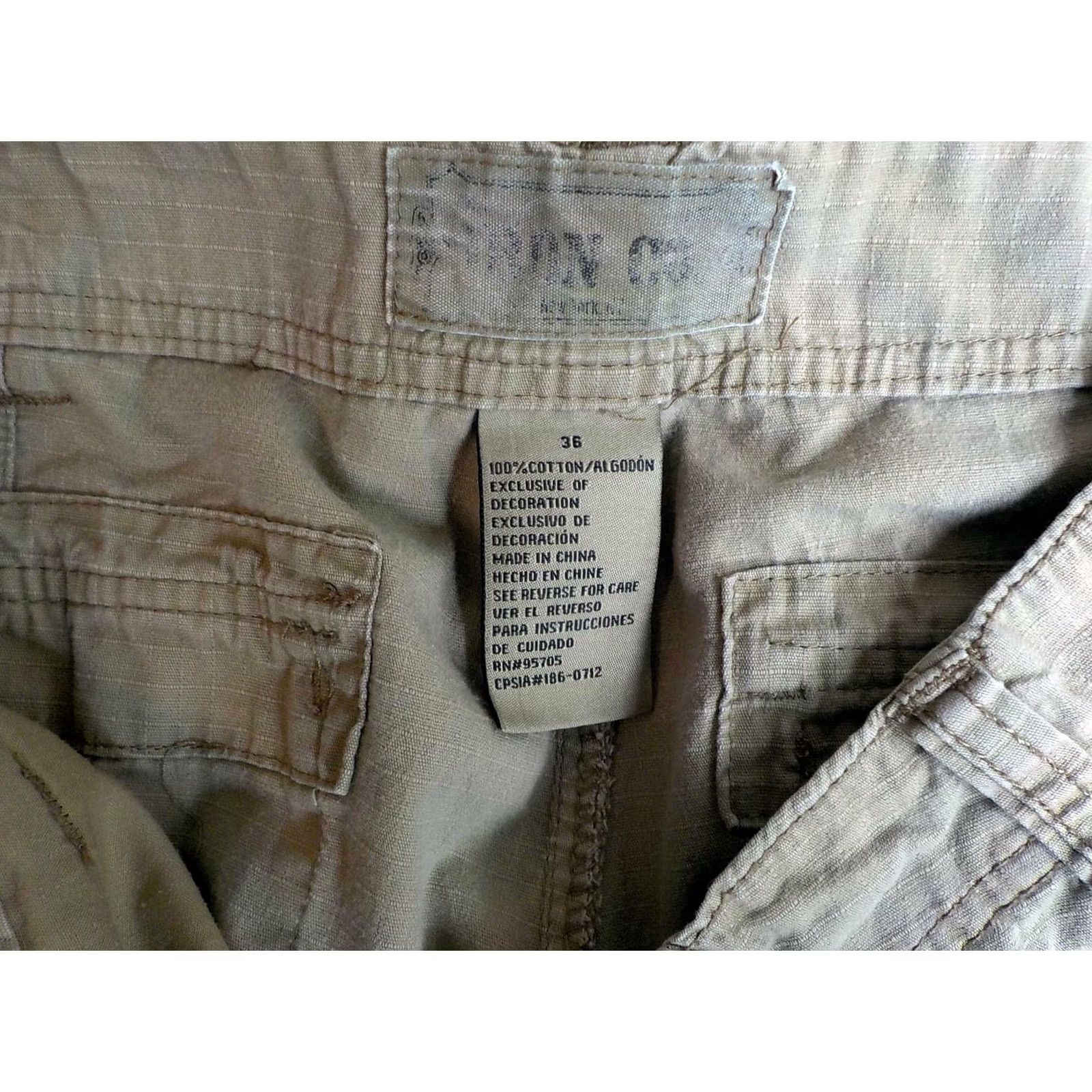 CO IRON CO Khaki Men's Cargo Shorts-Cotton-SZ 36 Size US 36 / EU 52 - 5 Thumbnail