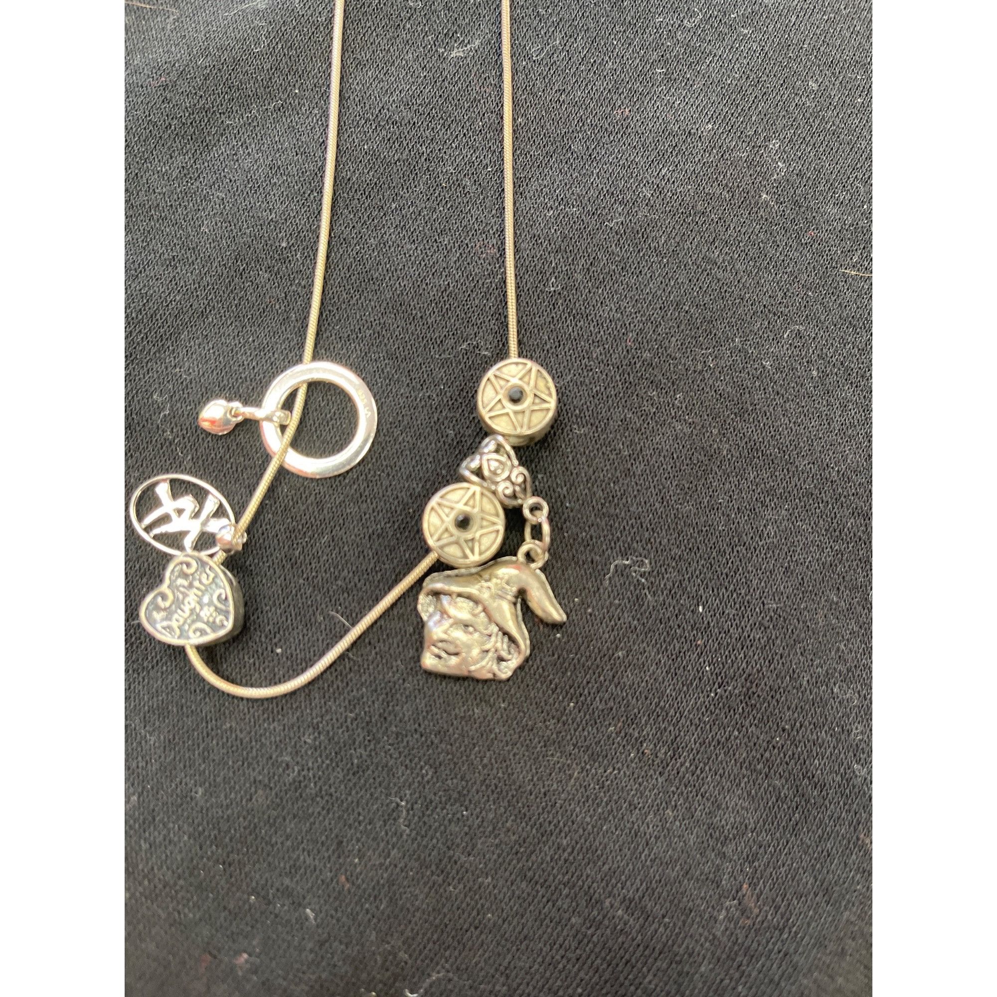 Sterling Silver Sterling silver 925 wms 14.5" necklace with 6 charms SKU 984 Size ONE SIZE - 6 Thumbnail
