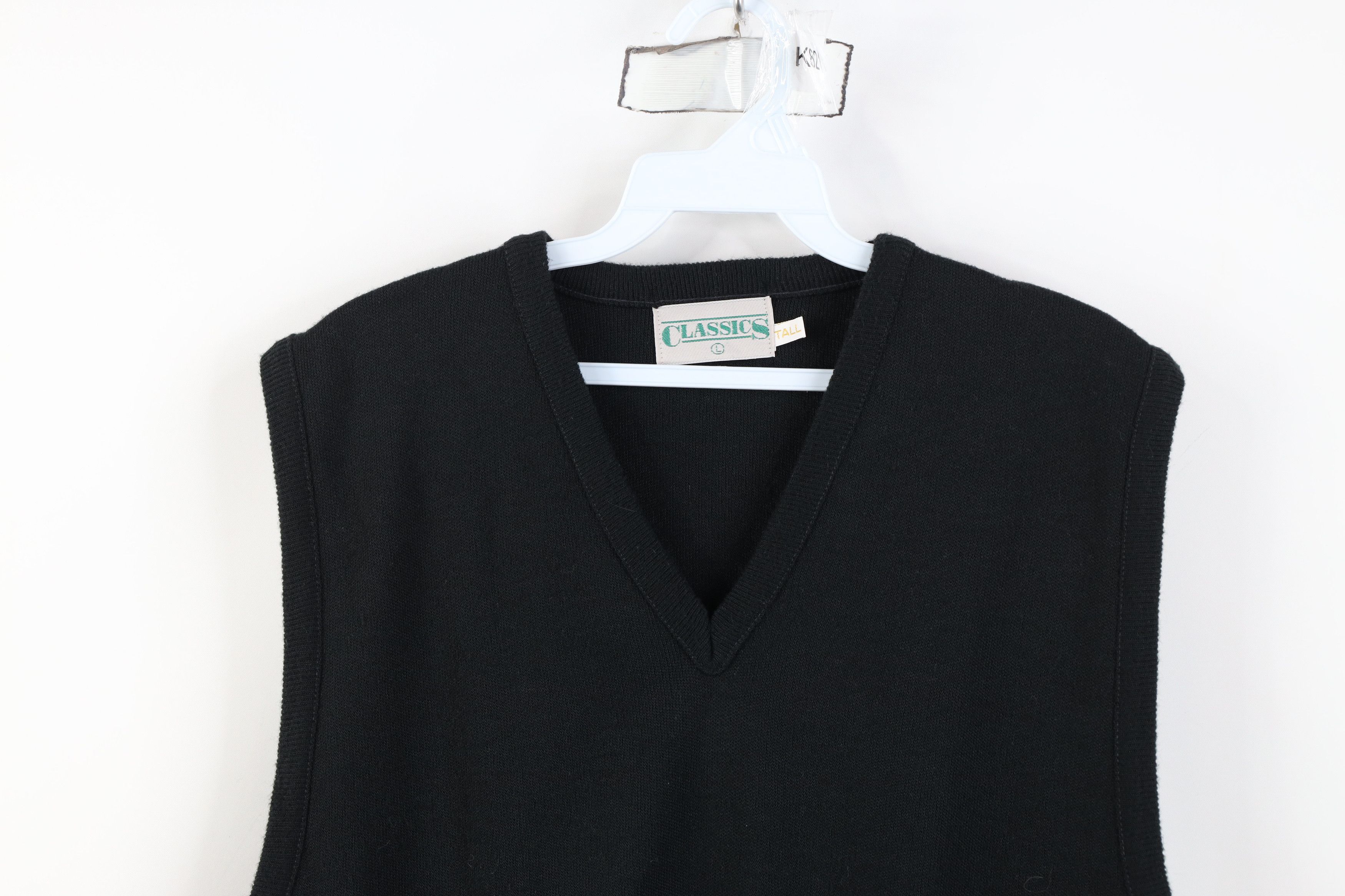 Vintage Vintage 70s Streetwear Knit V-Neck Sweater Vest Black USA Size US L / EU 52-54 / 3 - 2 Thumbnail