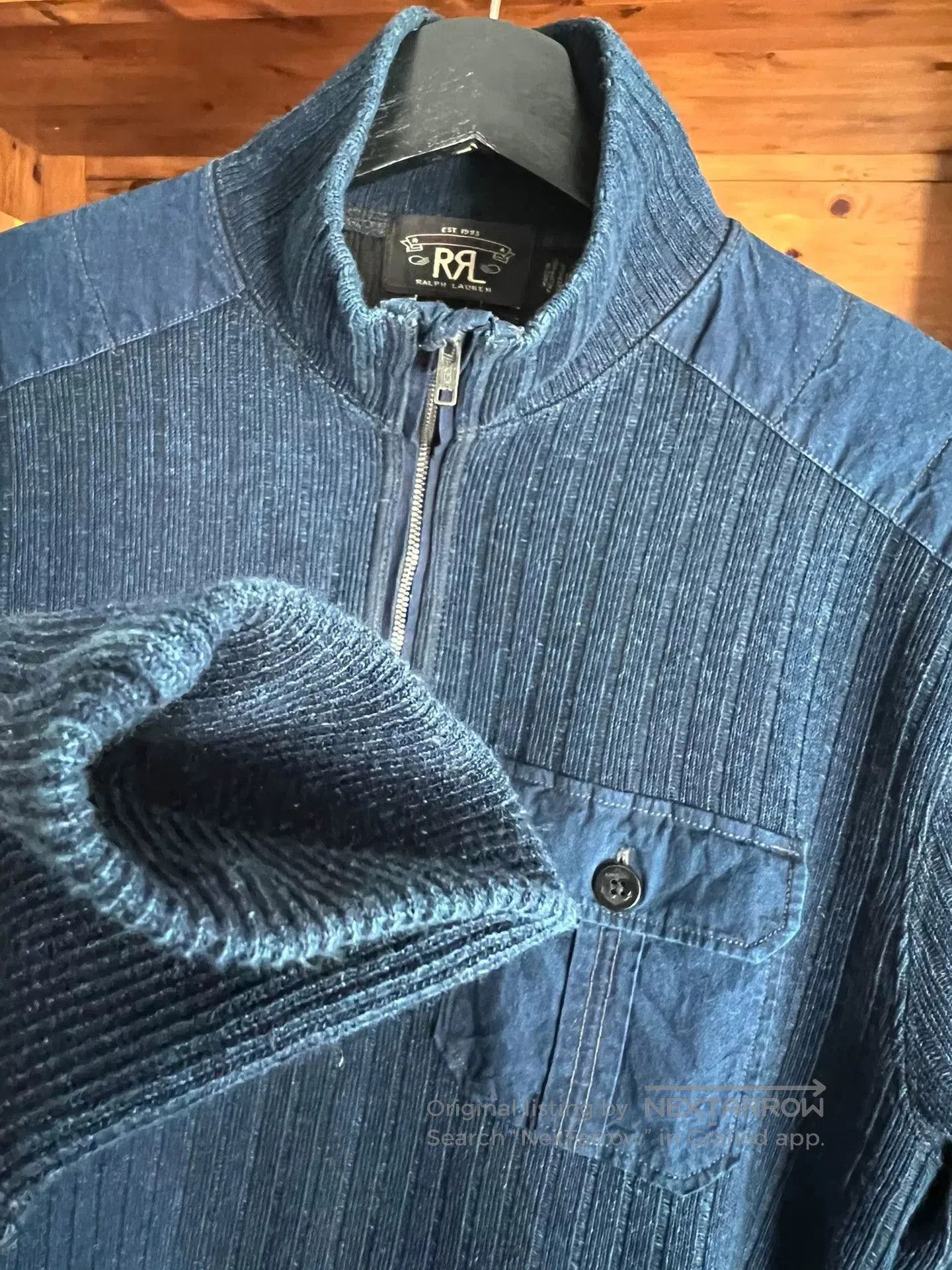 RRL Ralph Lauren vintage blue dyed pullover knit sweatshirt. Size US M / EU 48-50 / 2 - 3 Thumbnail