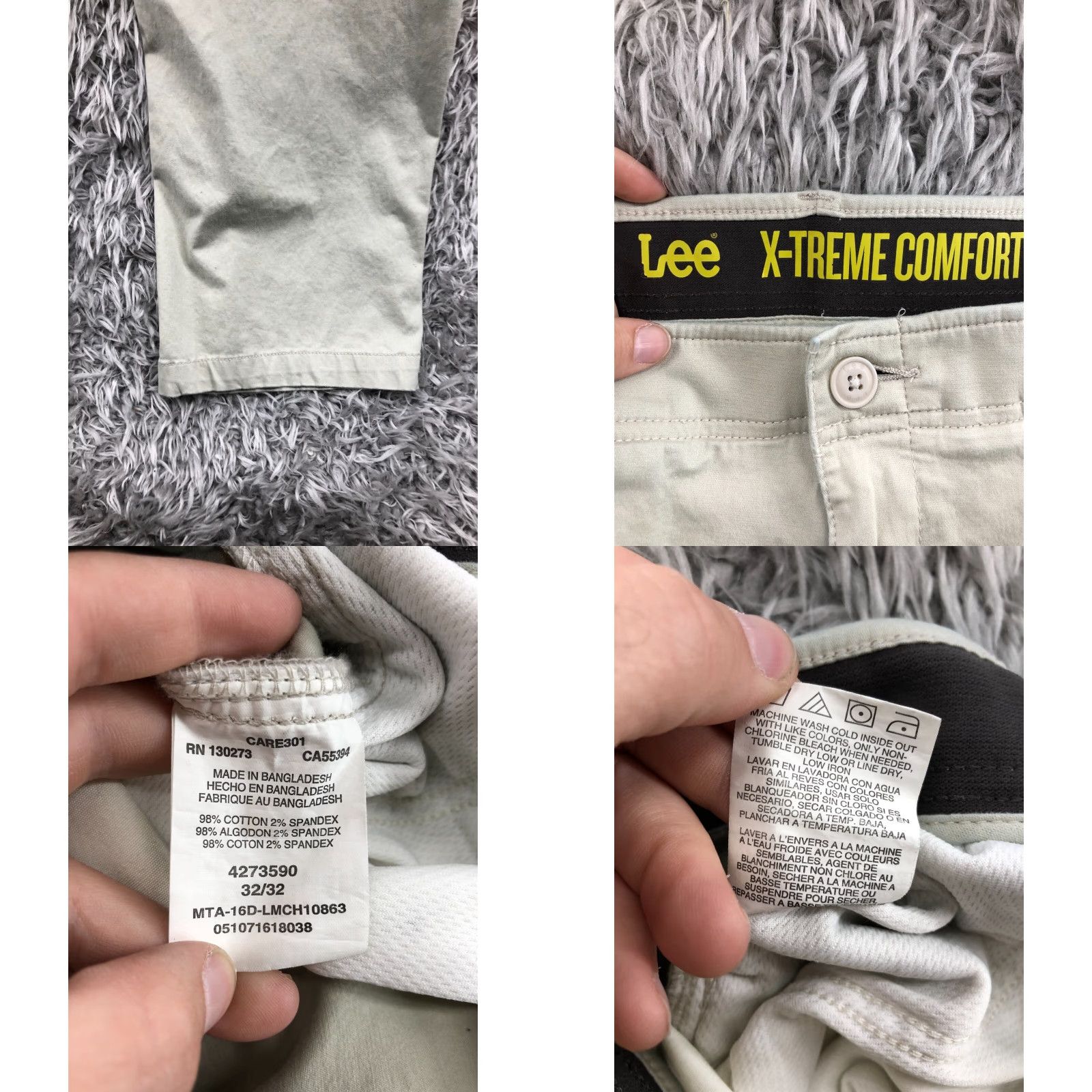 Lee Lee X-Treme Comfort Pants Mens 32x32 Beige Khaki Chino Size US 32 / EU 48 - 8 Thumbnail