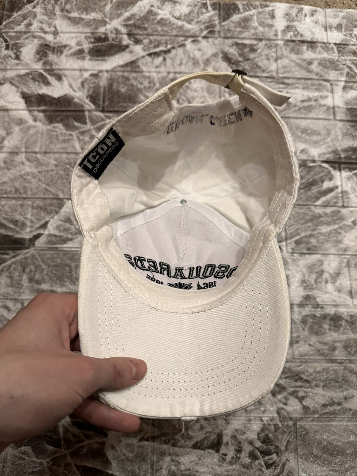 Japanese Brand Dsquared Style Brotherhood Cap – White One Size Size ONE SIZE - 5 Thumbnail