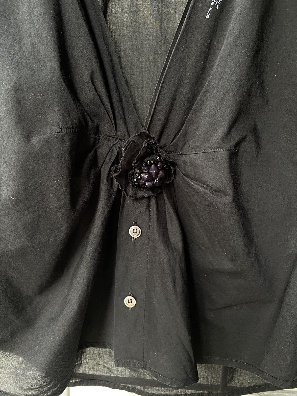Zucca ZUCCA Black Rosette Front Blouse Size M / US 6-8 / IT 42-44 - 18 Thumbnail