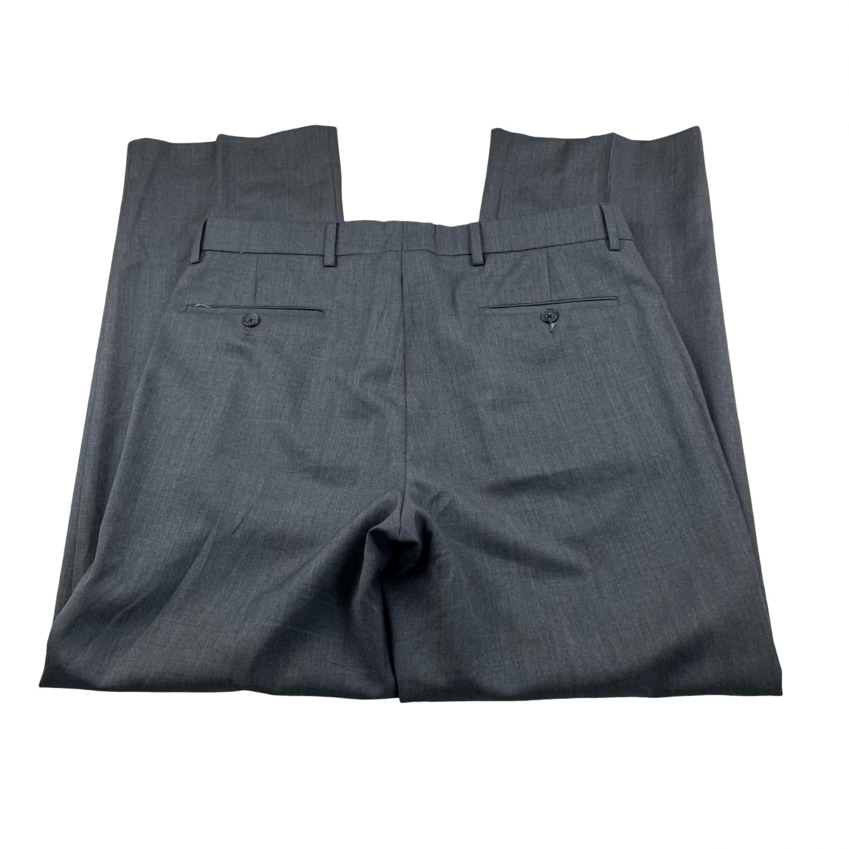 Neiman Marcus Neiman Marcus Men's Wool Dress Pants Gray 34x32 Flat Front Size US 34 / EU 50 - 3 Thumbnail