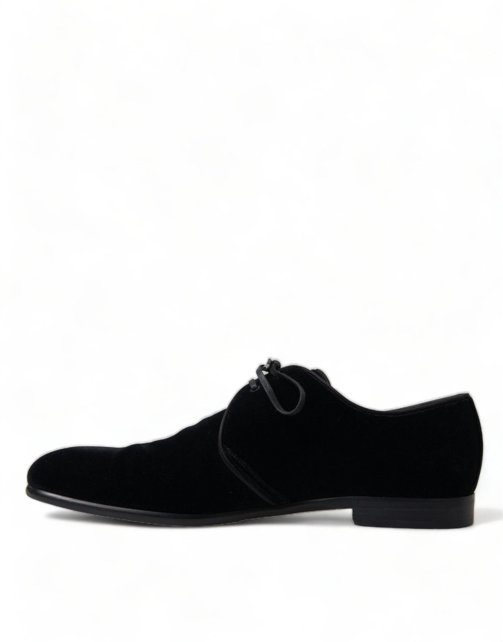 Dolce & Gabbana o1y0125 Velvet Laced Shoes in Black Size US 5 / EU 37 - 1 Thumbnail