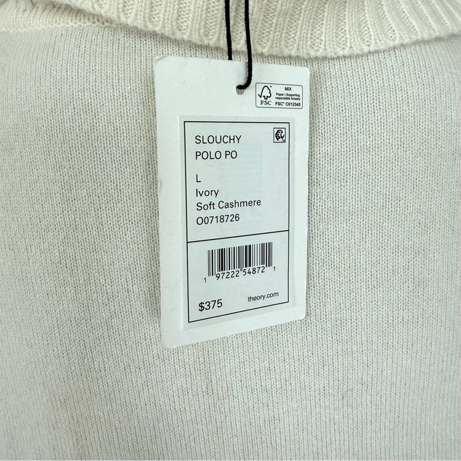 NWT!!! Theory cashmere sweater size L Authentic Retail 375$