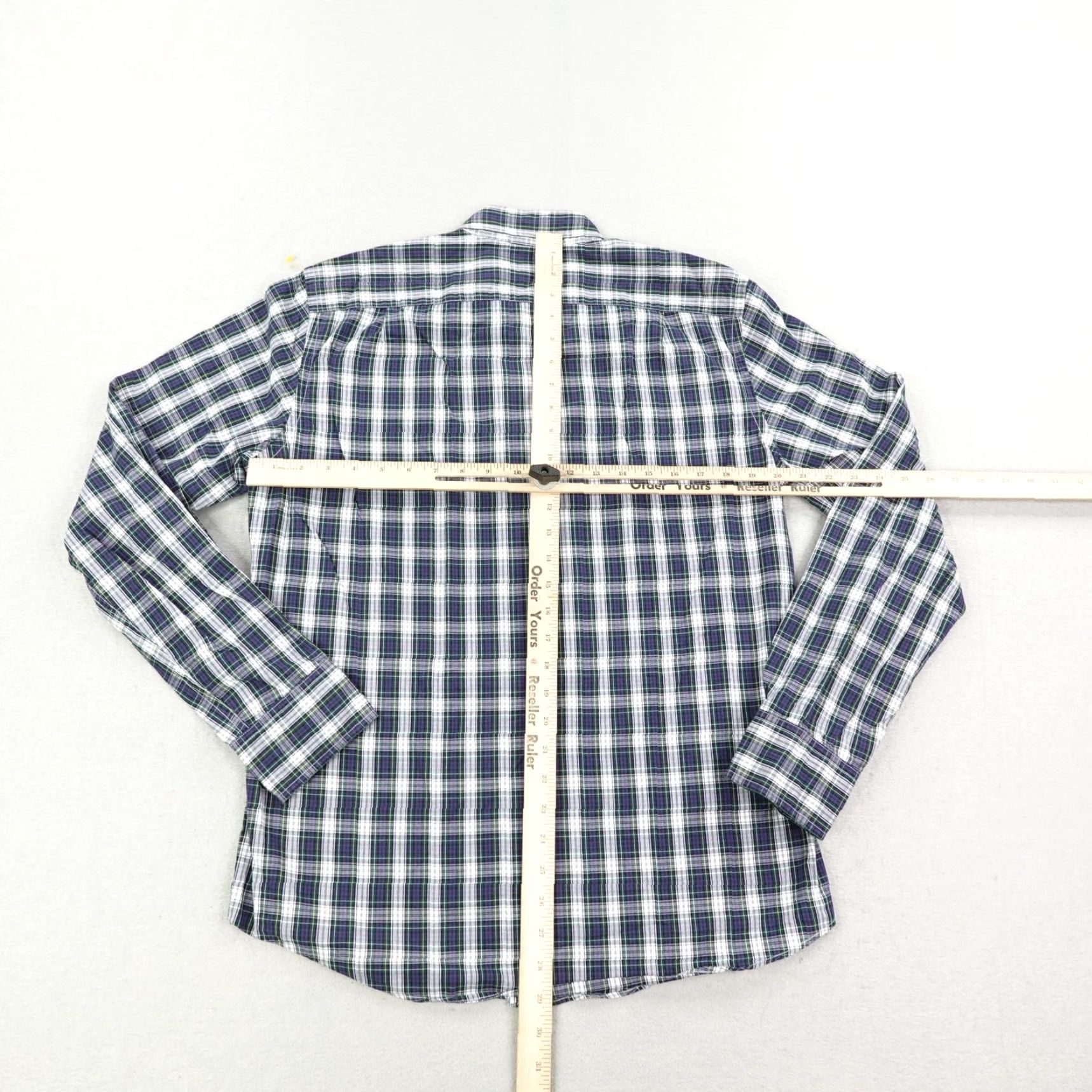 J.Crew J.CREW Shirt Mens Medium Blue Green Gray Plaid Twill Slim Fit Long Sleeve Button-Down Casual Workwear Size US M / EU 48-50 / 2 - 5 Thumbnail