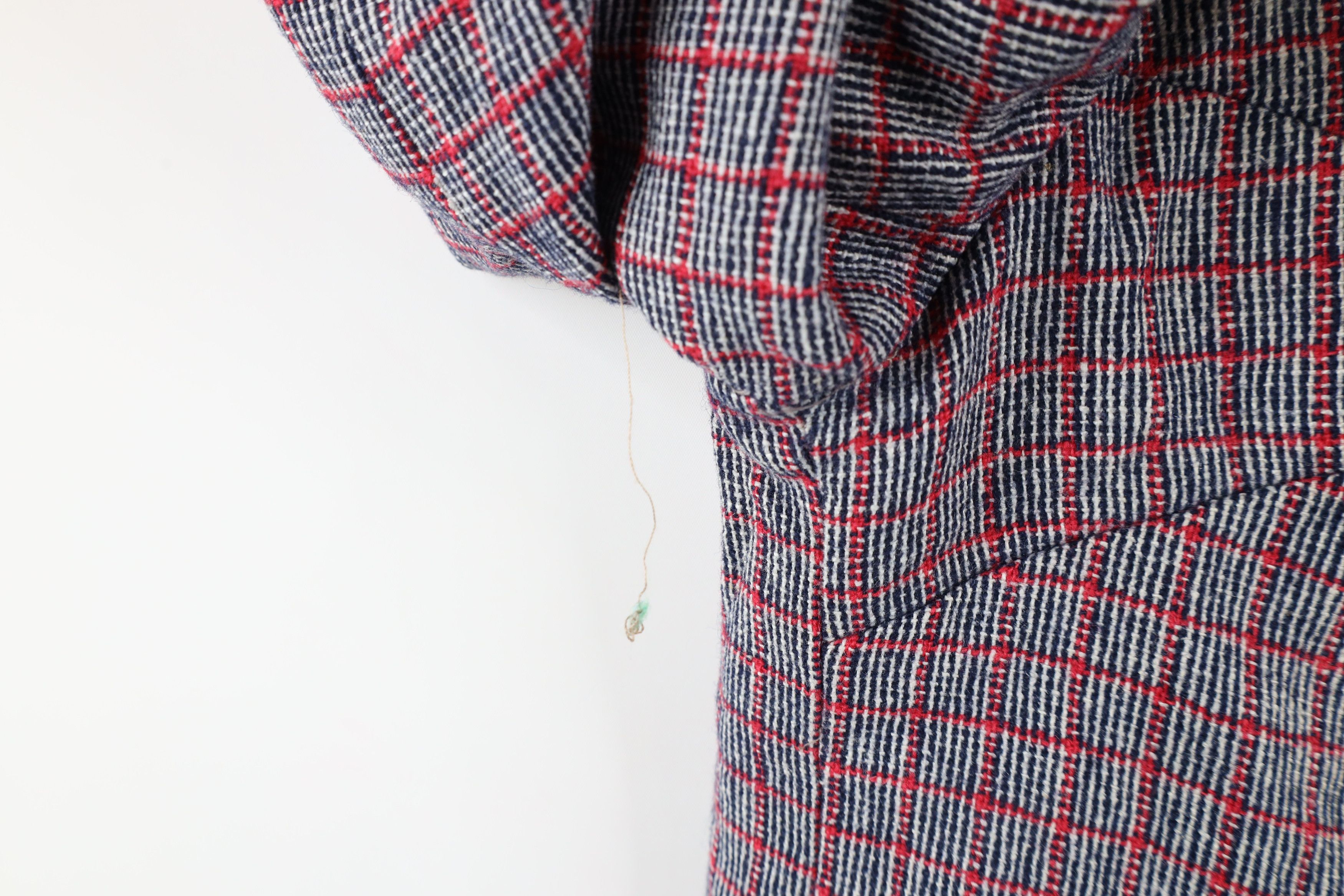 Vintage Vintage 50s 60s Rockabilly Wool Blazer Jacket Plaid USA Size M / US 6-8 / IT 42-44 - 5 Thumbnail