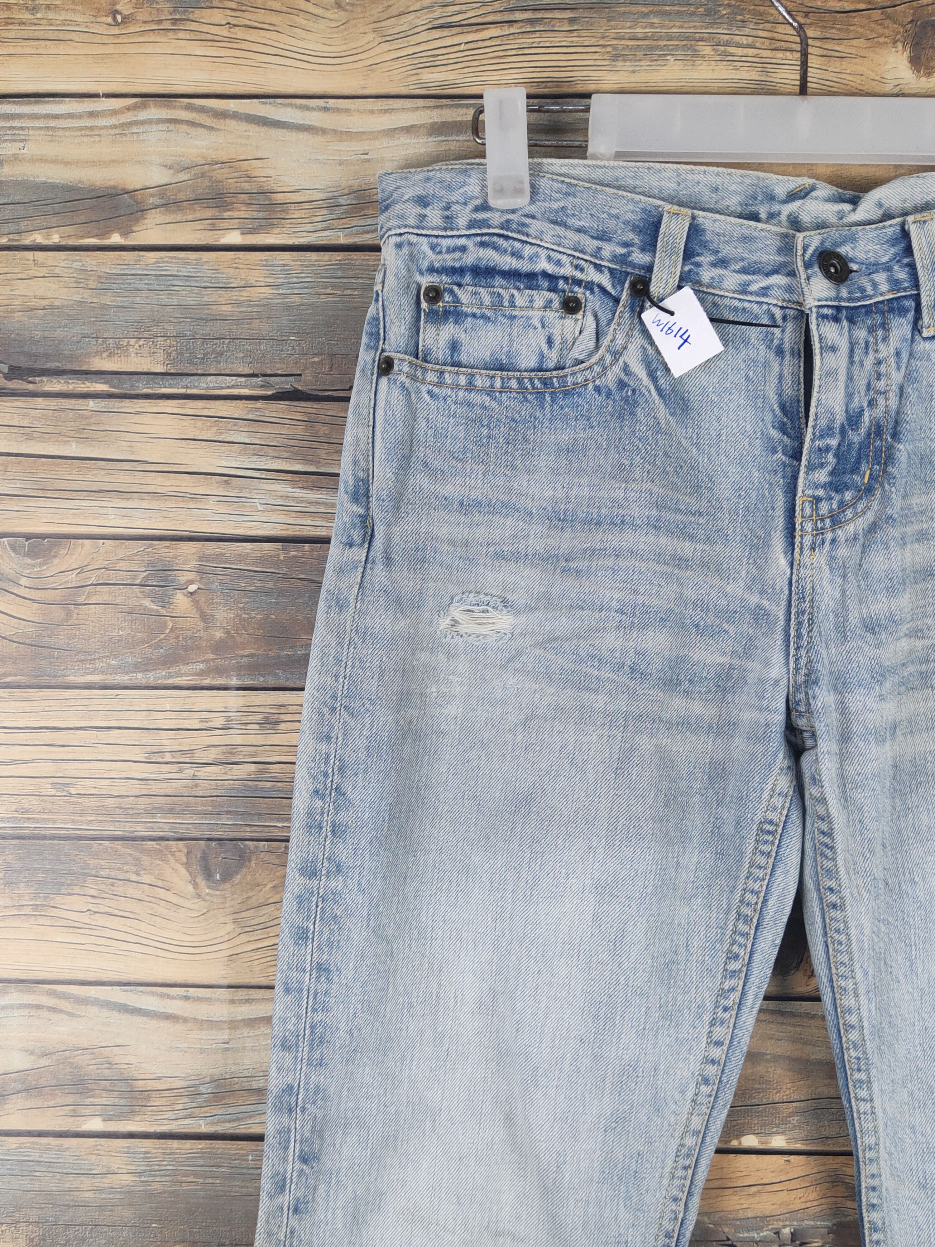 Japanese Brand Japan vintage Blue Distressed Ripped denim Jeans #W1614 Size US 30 / EU 46 - 3 Thumbnail