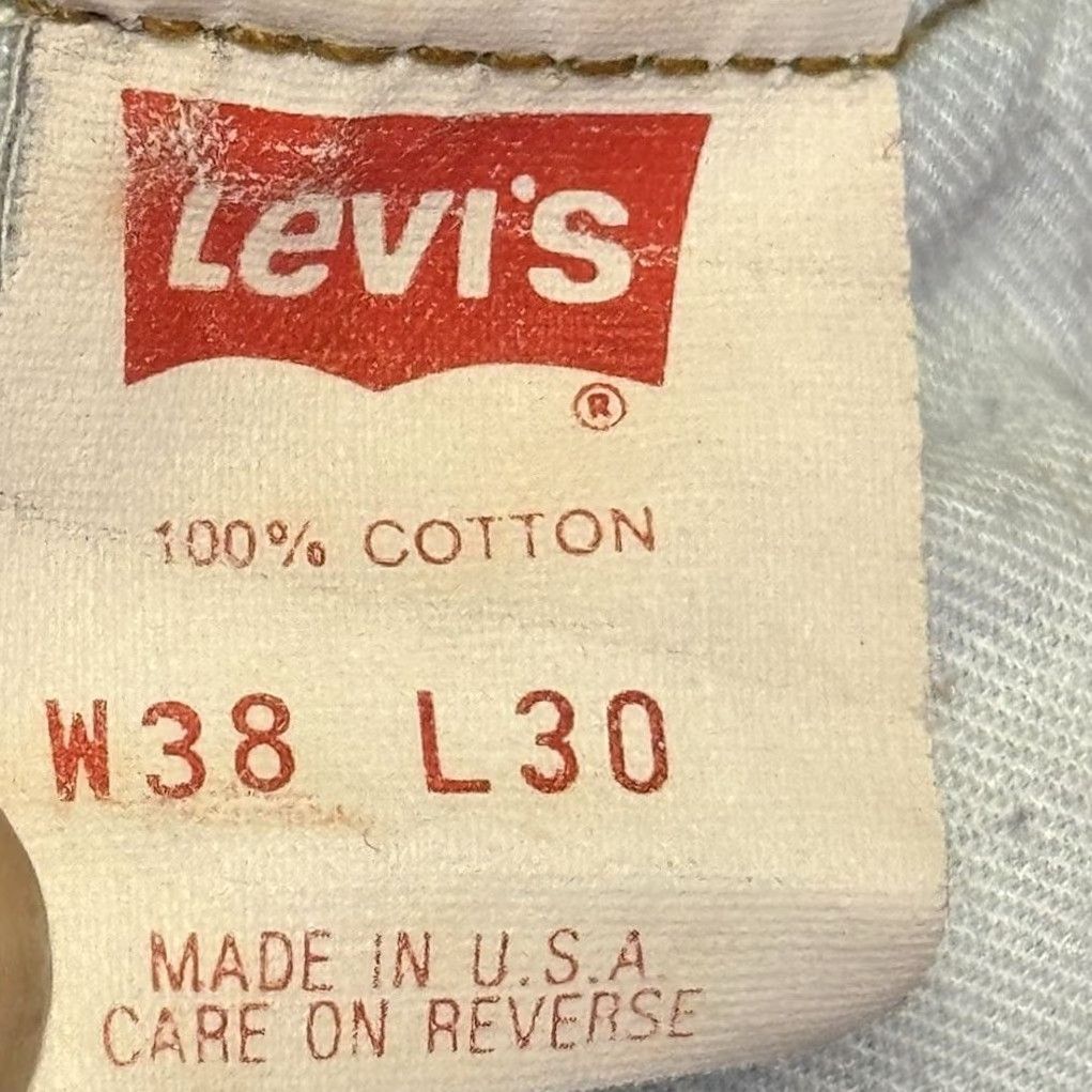 Levi's VINTAGE Levi's 506 Jeans Men 38x30 Distressed Orange Tab 5-Pocket Straight USA Made 80s 90s Hipster Grunge Denim Blue 100% Cotton Mens Size US 38 / EU 54 - 3 Thumbnail