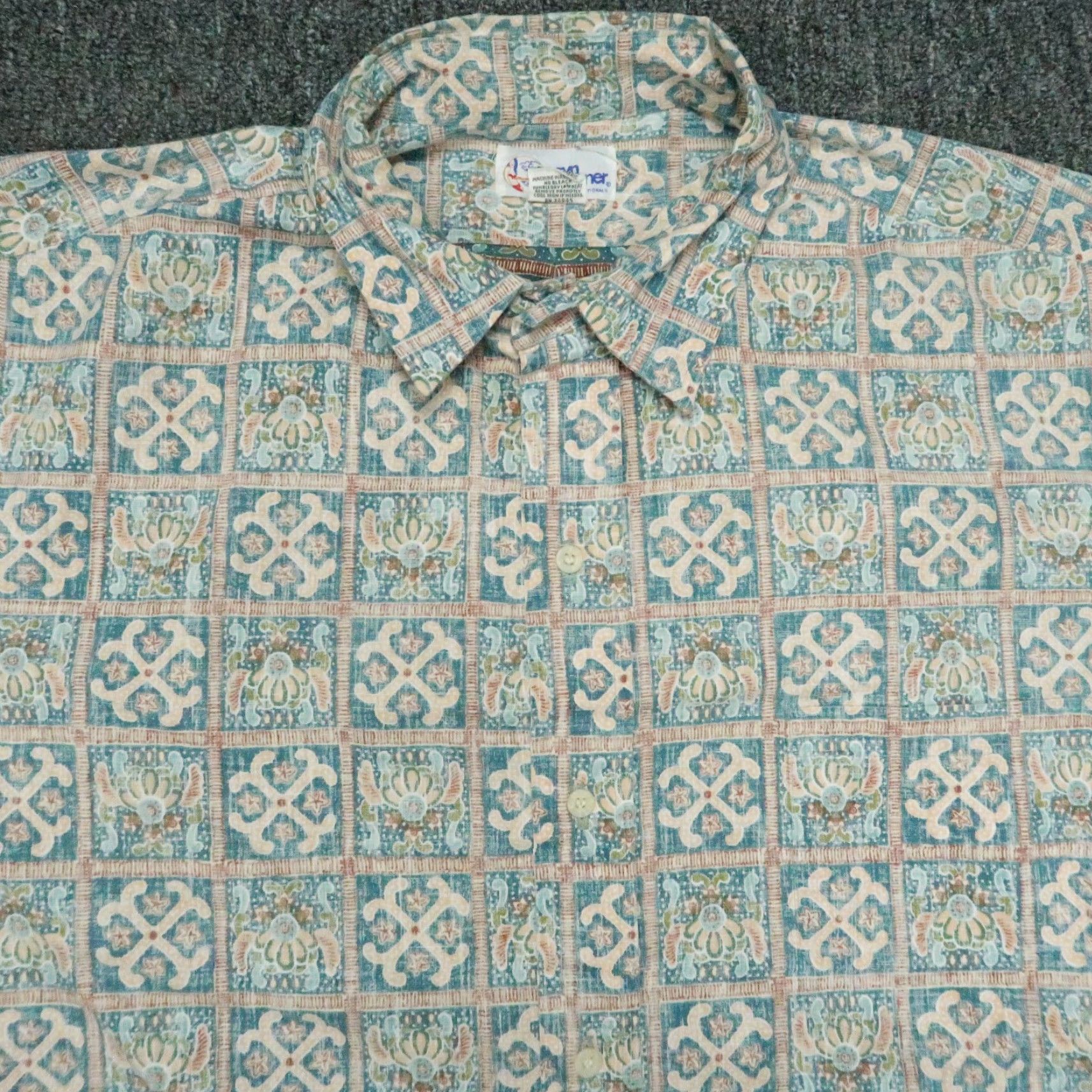 Reyn Spooner Reyn Spooner Shirt Mens Extra Large Blue Abstract Hawaiian Camp Inside Out Size US XL / EU 56 / 4 - 2 Thumbnail