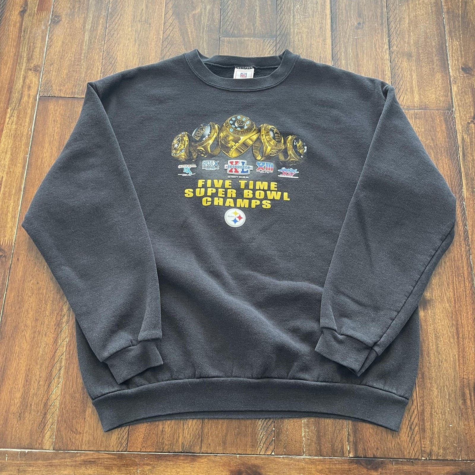 NFL Pittsburgh Steelers Sweatshirt Mens Super Bowl Champs Top Size US XL / EU 56 / 4 - 2 Thumbnail