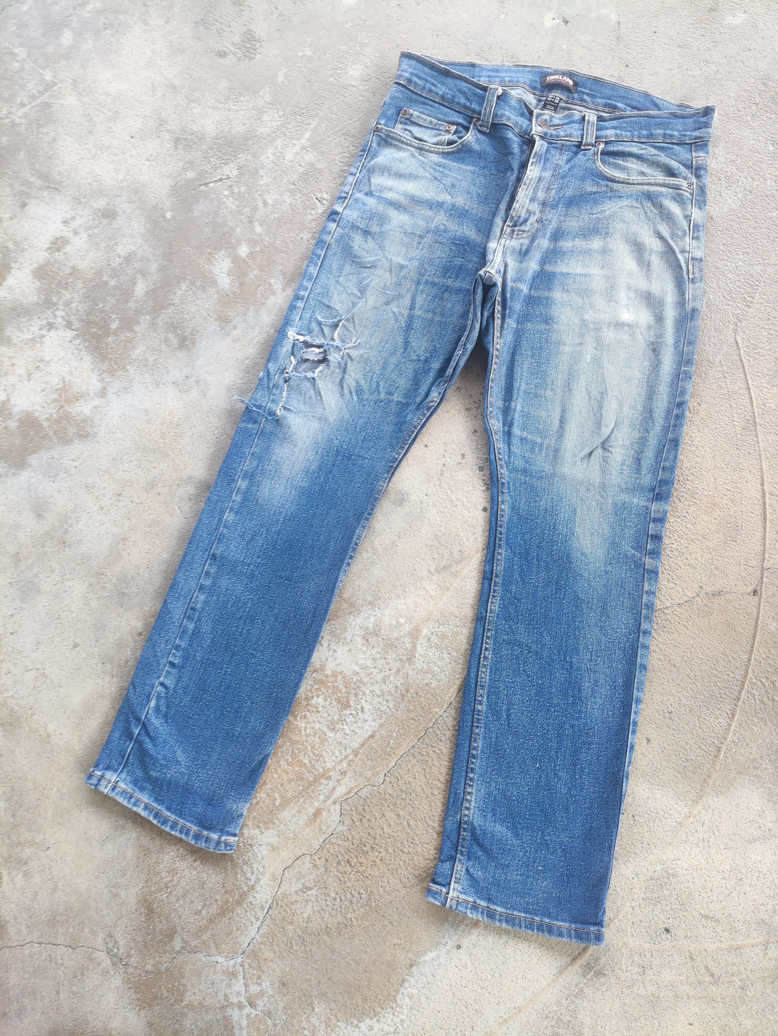 Kirkland Signature Vintage Kirkland Brand Distressed Faded Denim Pants Size US 33 - 2 Thumbnail