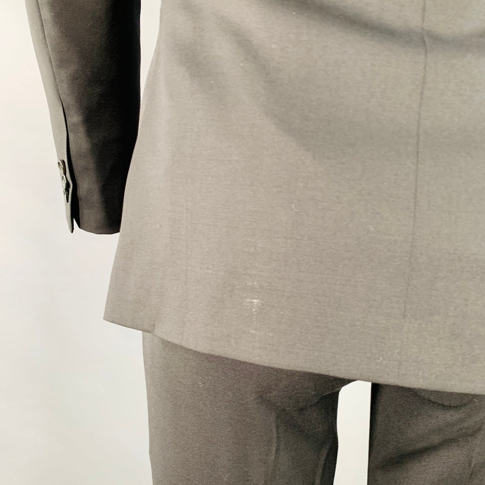 Band Of Outsiders BAND OF OUTSIDERS Size XS Black Twill Wool Notch Lapel Suit Size 36S - 7 Thumbnail