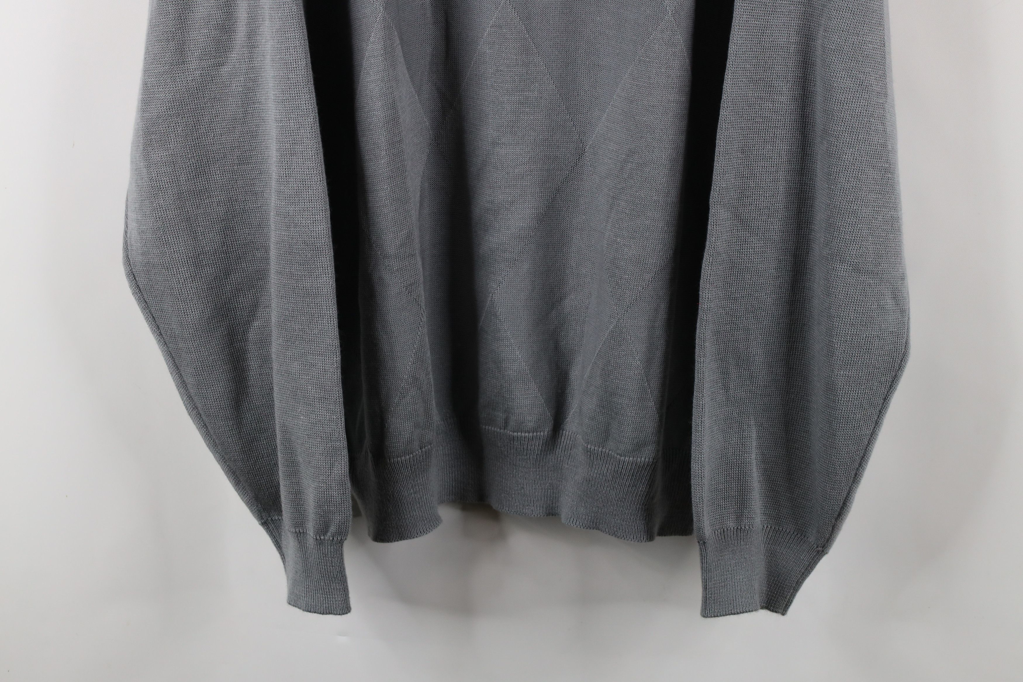 Vintage Vintage 90s Streetwear Argyle Knit Crewneck Sweater Gray Size US XXL / EU 58 / 5 - 3 Thumbnail