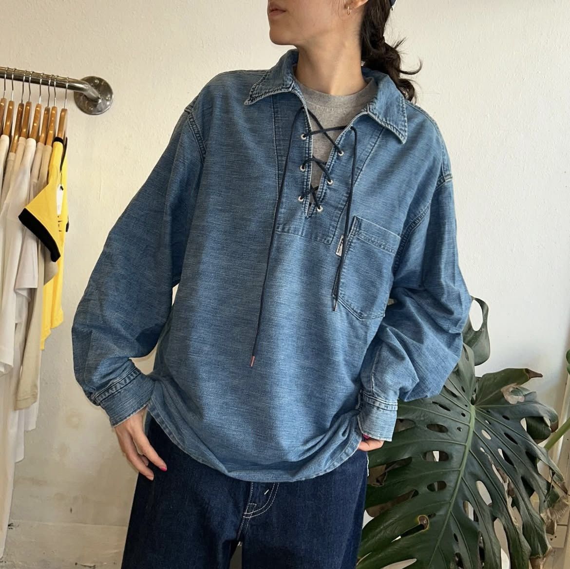 Blue Blue Japan × HOLLYWOOD RANCH MARKET × Japanese Brand Vintage Blue Blue Japan 🇯🇵 Lace Pullover Size US XL / EU 56 / 4 - 1 Thumbnail