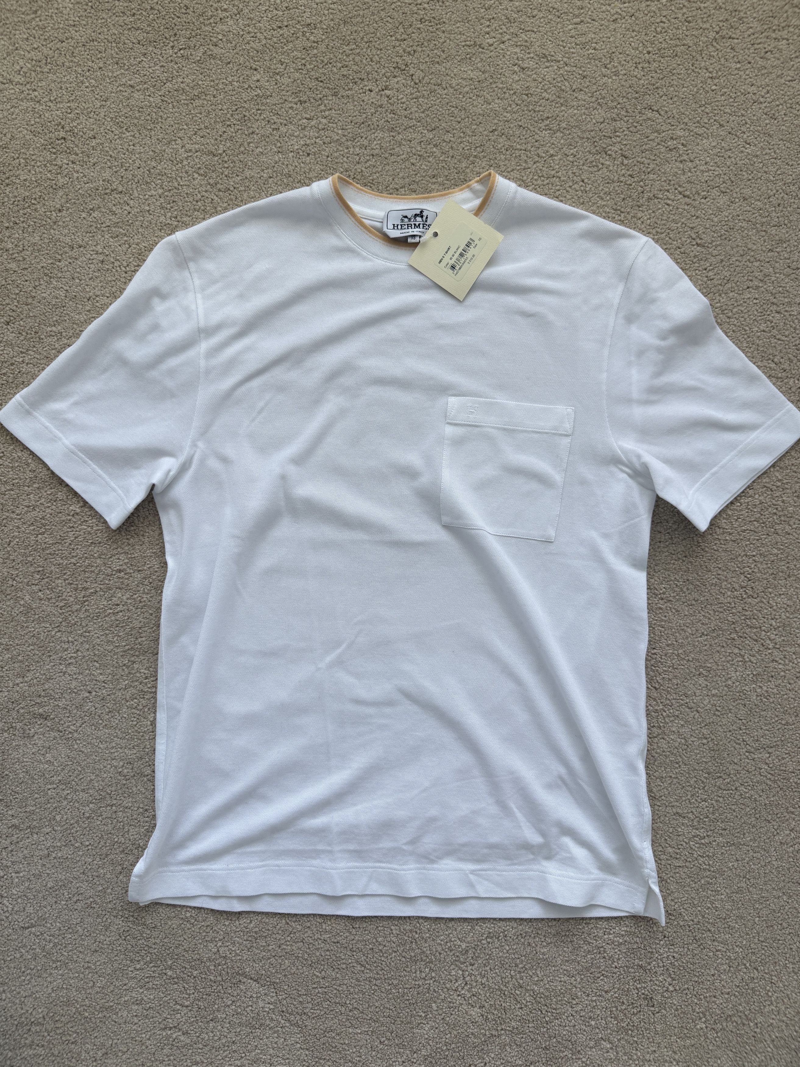 Hermes Rare New Hermes Mens XS White Short Sleeve T-shirt Size US XS / EU 42 / 0 - 1 Thumbnail