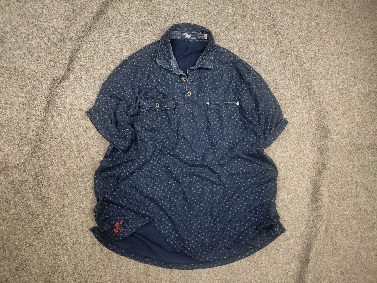 Polo Ralph Lauren Vintage RRL Polo Ralph Lauren Indigo Pocket Jersey Shirt Size US XL / EU 56 / 4 - 1 Thumbnail