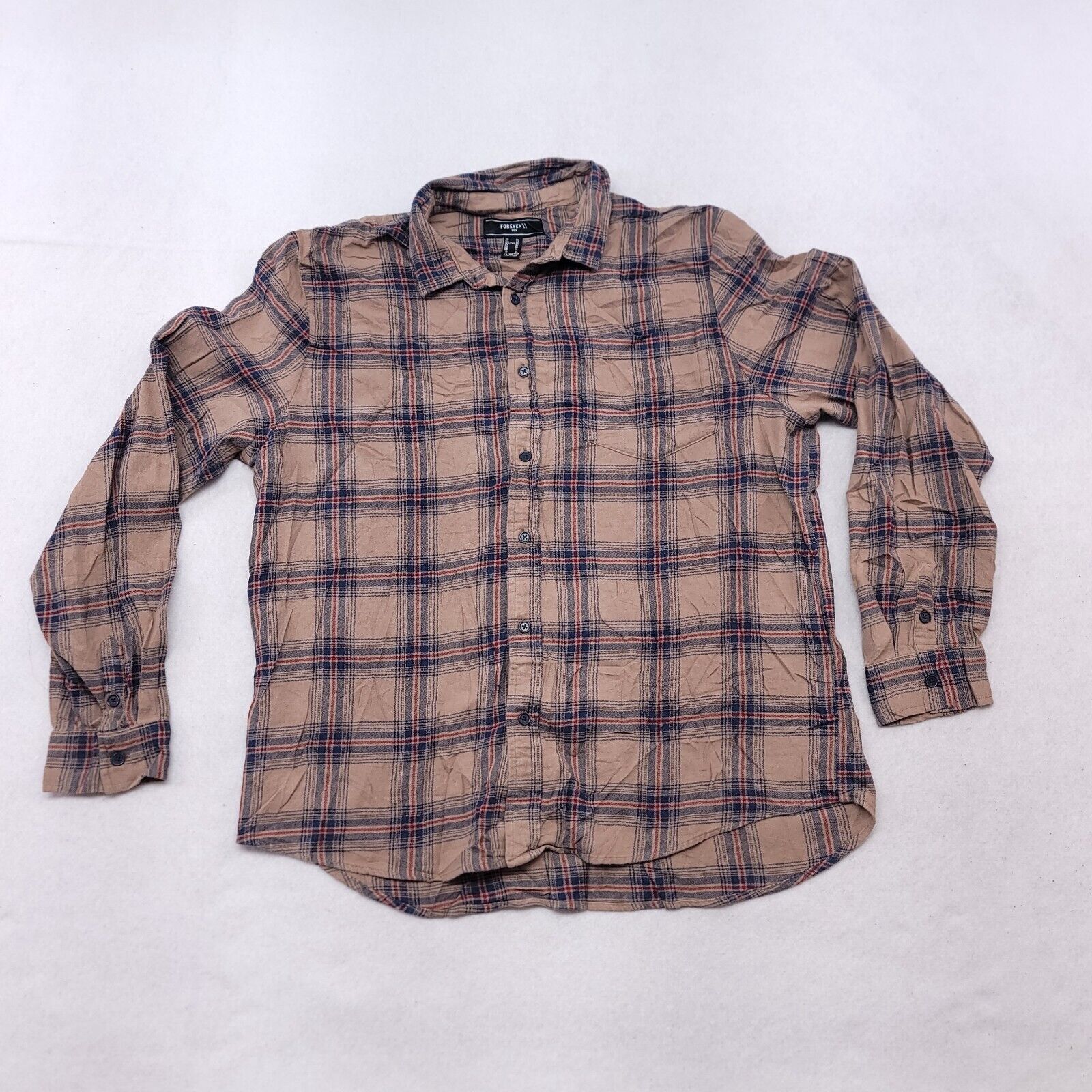 Forever 21 Forever 21 Tartan Flannel Button Up Shirt Mens Size XL Brown Size US XL / EU 56 / 4 - 2 Thumbnail