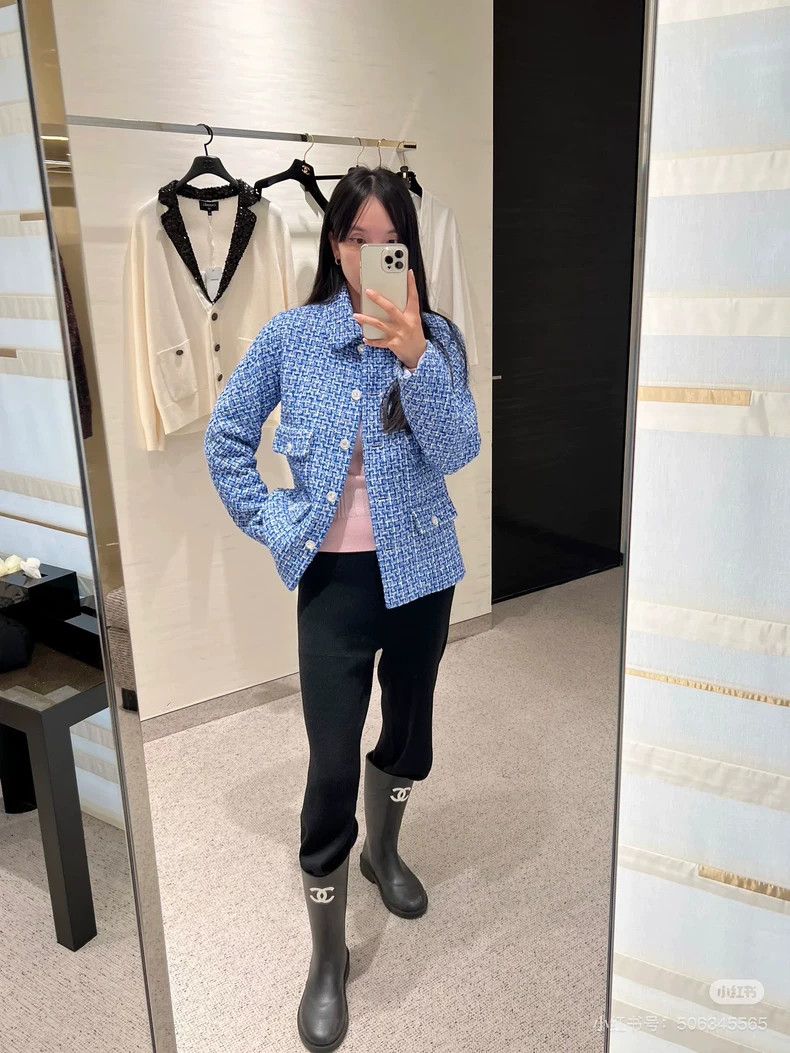 Chanel Chanel 23p blue and white plaid jelly buckle four-pocket j Size XXS / US 00 / IT 34 - 8 Thumbnail