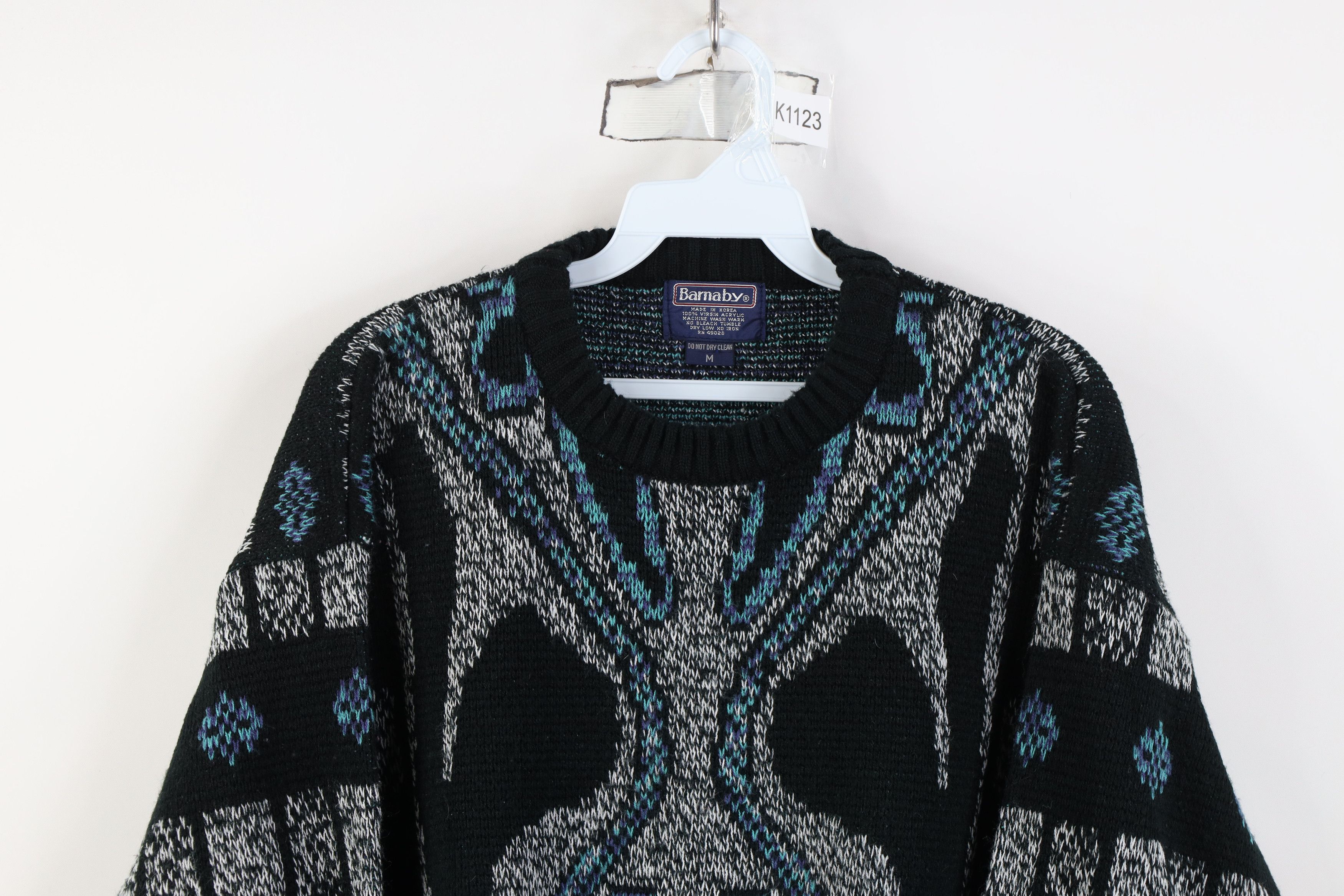Vintage Vintage 90s Coogi Style Geometric Knit Crewneck Sweater Size M / US 6-8 / IT 42-44 - 2 Thumbnail