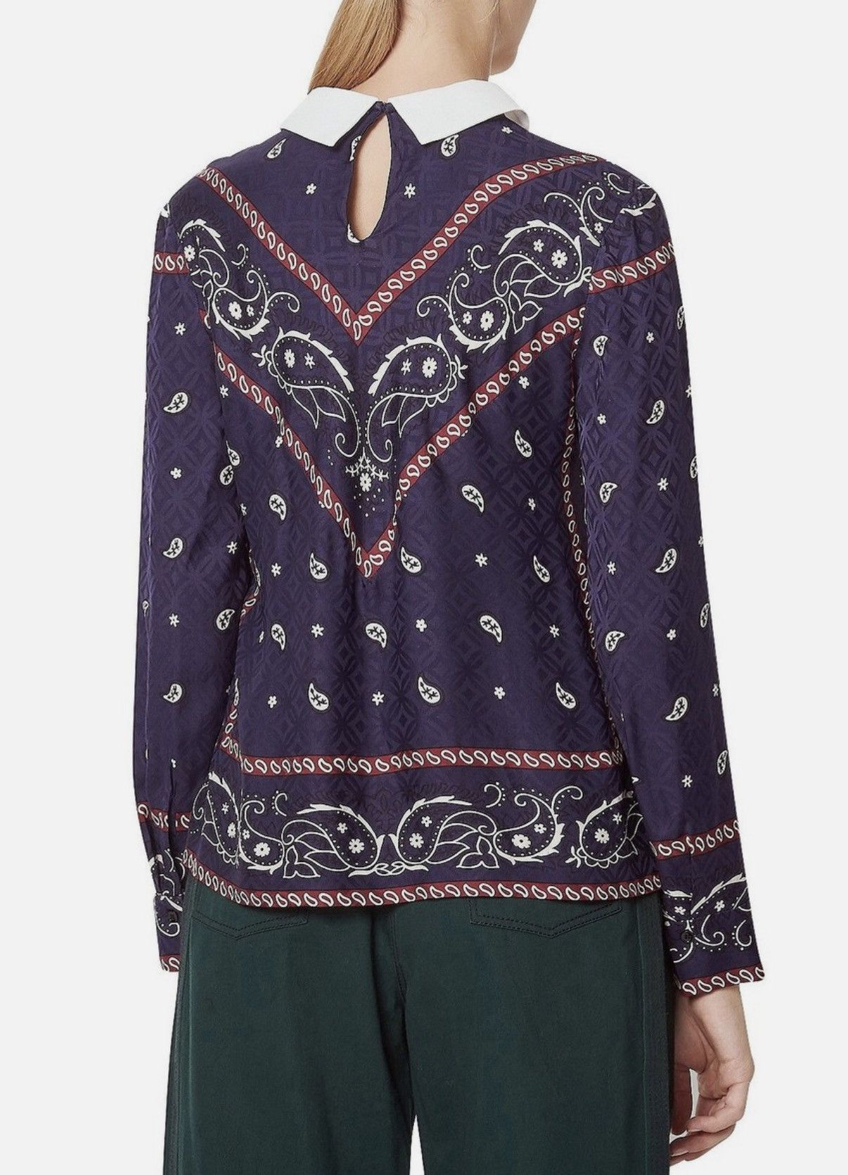 Sandro Sandro Papillon Bandana Print Blouse Size 1 EU36 Size XS / US 0-2 / IT 36-38 - 3 Thumbnail