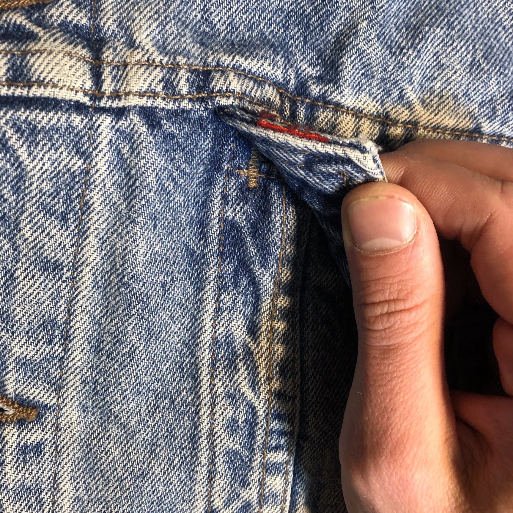 Levi's VINTAGE Levi's Denim Jacket Western USA Distressed Light Blue L Men Collared 80s 90s Style Jacket Size US L / EU 52-54 / 3 - 7 Thumbnail