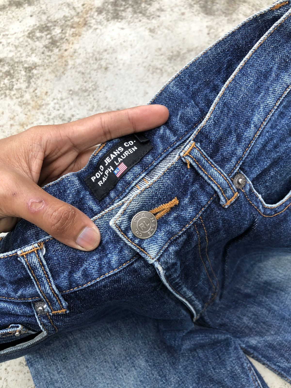 Polo Ralph Lauren VINTAGE POLO JEANS DISTRESSED DENIM Size US 28 / EU 44 - 3 Thumbnail