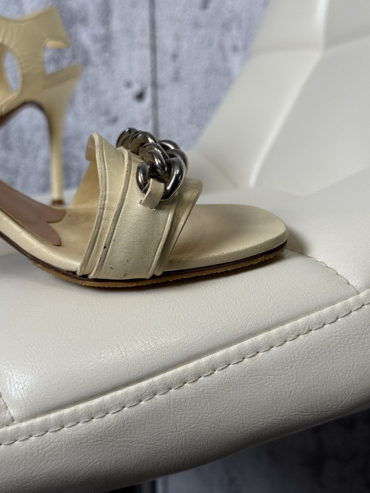 Celine Celine Leather Chain Sandals Stiletto Heels Ankle Strap Size US 7.5 / IT 37.5 - 11 Thumbnail