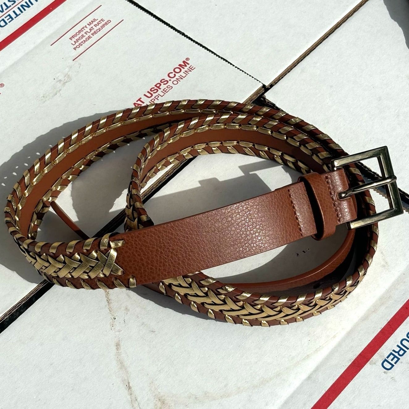 Other Brown & Gold Women's Belt Size ONE SIZE - 3 Thumbnail
