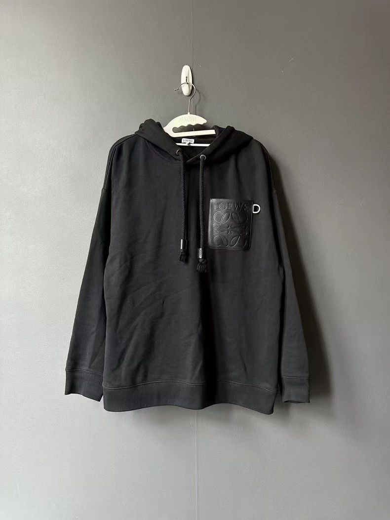Loewe LOEWE Black leather hoodie Size M / US 6-8 / IT 42-44 - 1 Thumbnail