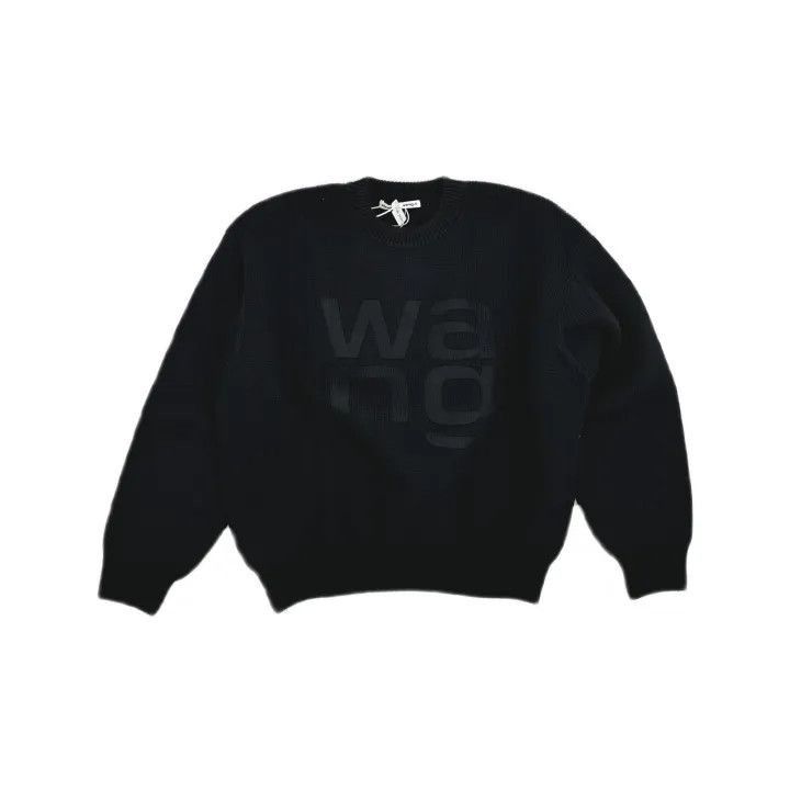 Alexander Wang Alexander Wang Black Logo Print Long Sleeve Sweater - Size L / US 10 / IT 46 - 1 Thumbnail