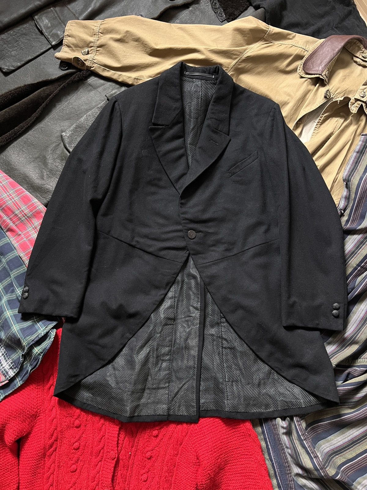 Vintage Vintage Antique One Button Wool Tailcoat Blazer Size US M / EU 48-50 / 2 - 9 Thumbnail