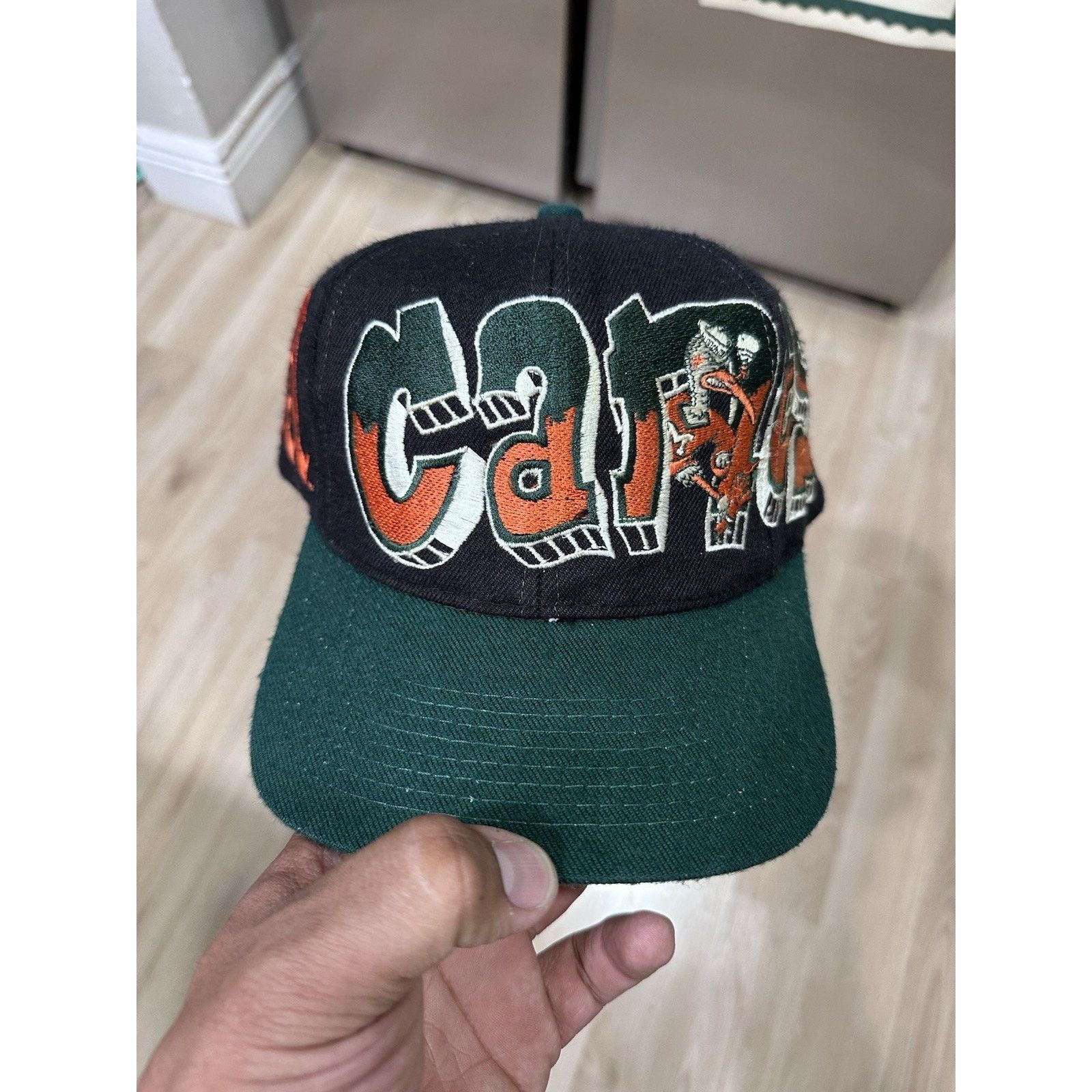 Top Of The World Vintage Miami Hurricanes Wild Style Snapback Hat Graffiti Size ONE SIZE - 1 Thumbnail