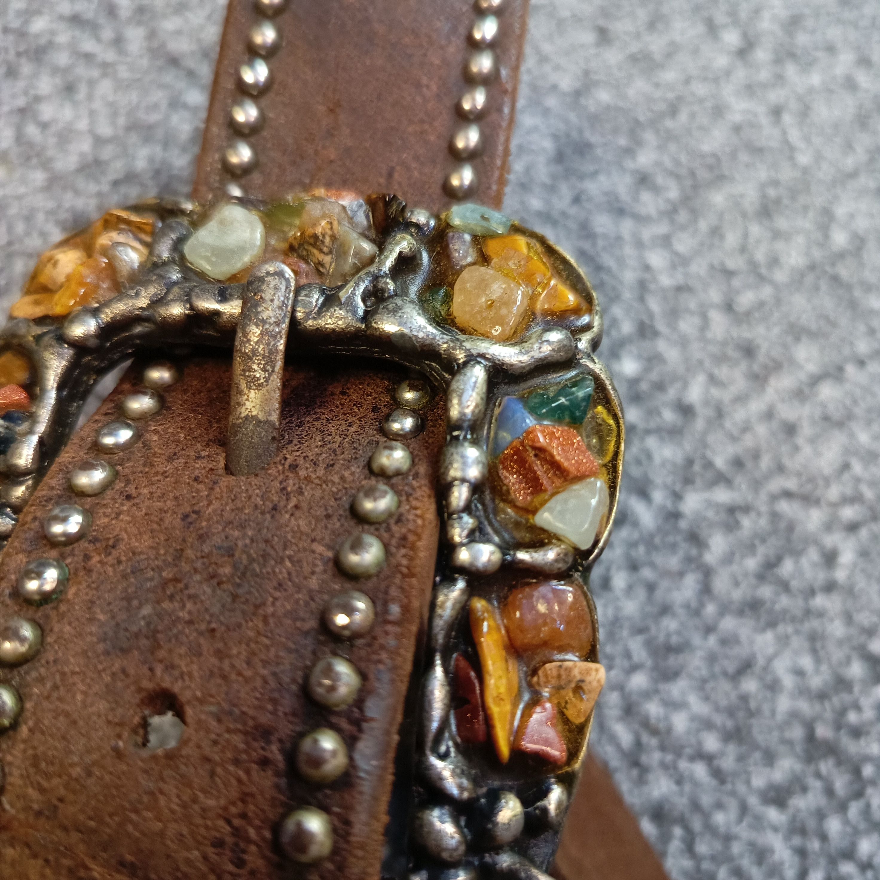 Japanese Brand 🔥🔥 Vintage Studded Japanese Rare Gem Stone Belts Size ONE SIZE - 10 Thumbnail