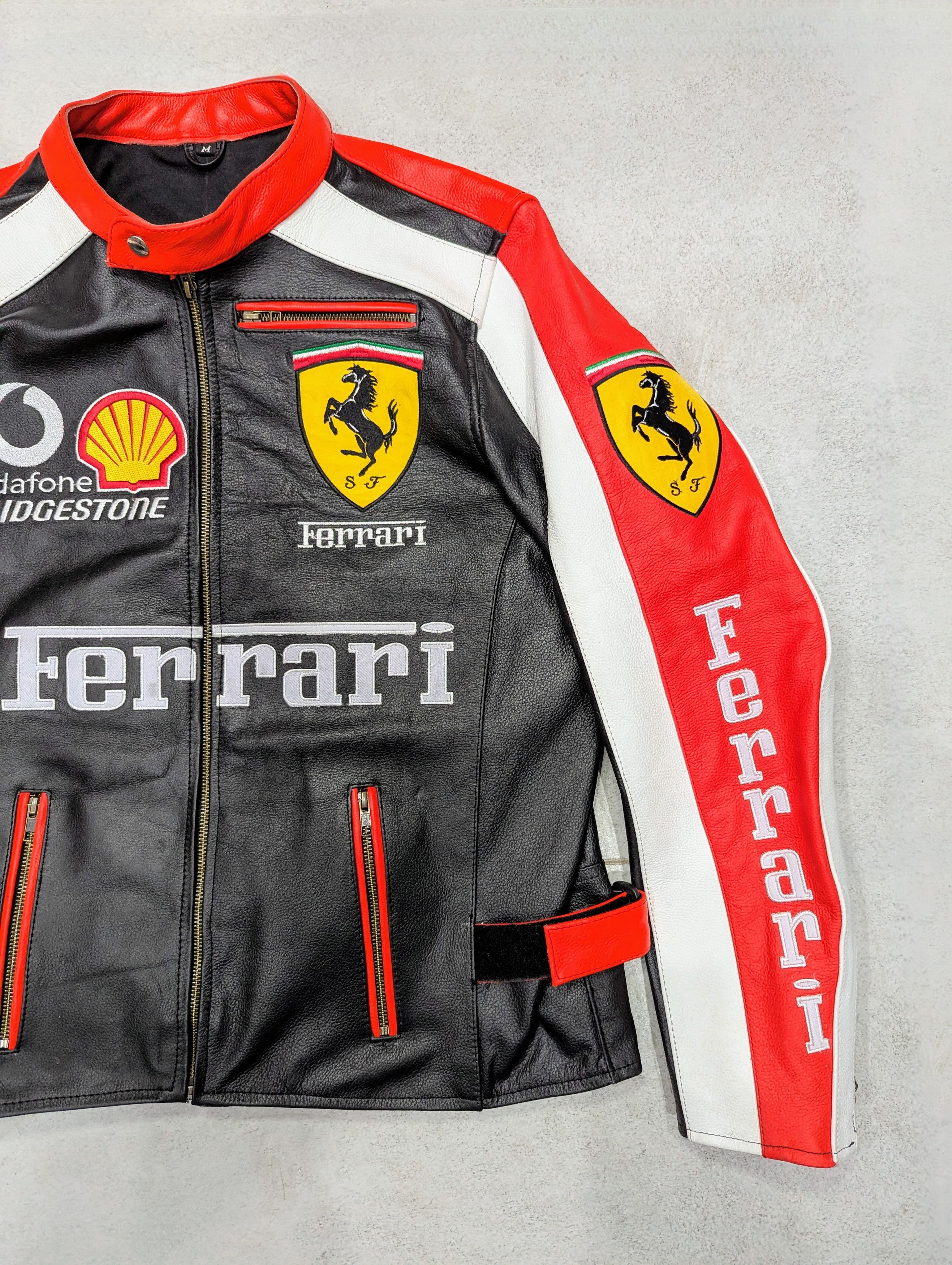Vintage 🔥 FERRARI 🔥 90s RACING LEATHER JACKET STREETWEAR Size US XL / EU 56 / 4 - 4 Thumbnail