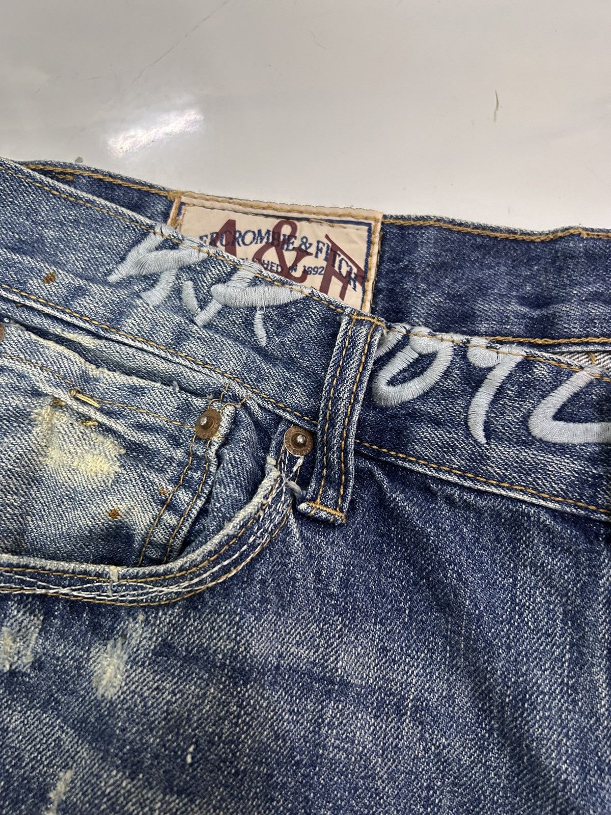 Abercrombie & Fitch × Vintage 💥 Vintage Abercrombie & Fitch Denim Distressed Punk Ripped Size US 34 / EU 50 - 13 Thumbnail