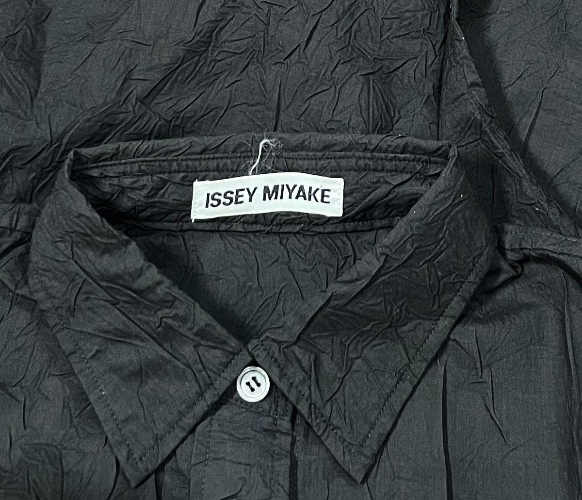 Issey Miyake Vintage issey miyake black crumpled button up shirt Size US M / EU 48-50 / 2 - 4 Thumbnail