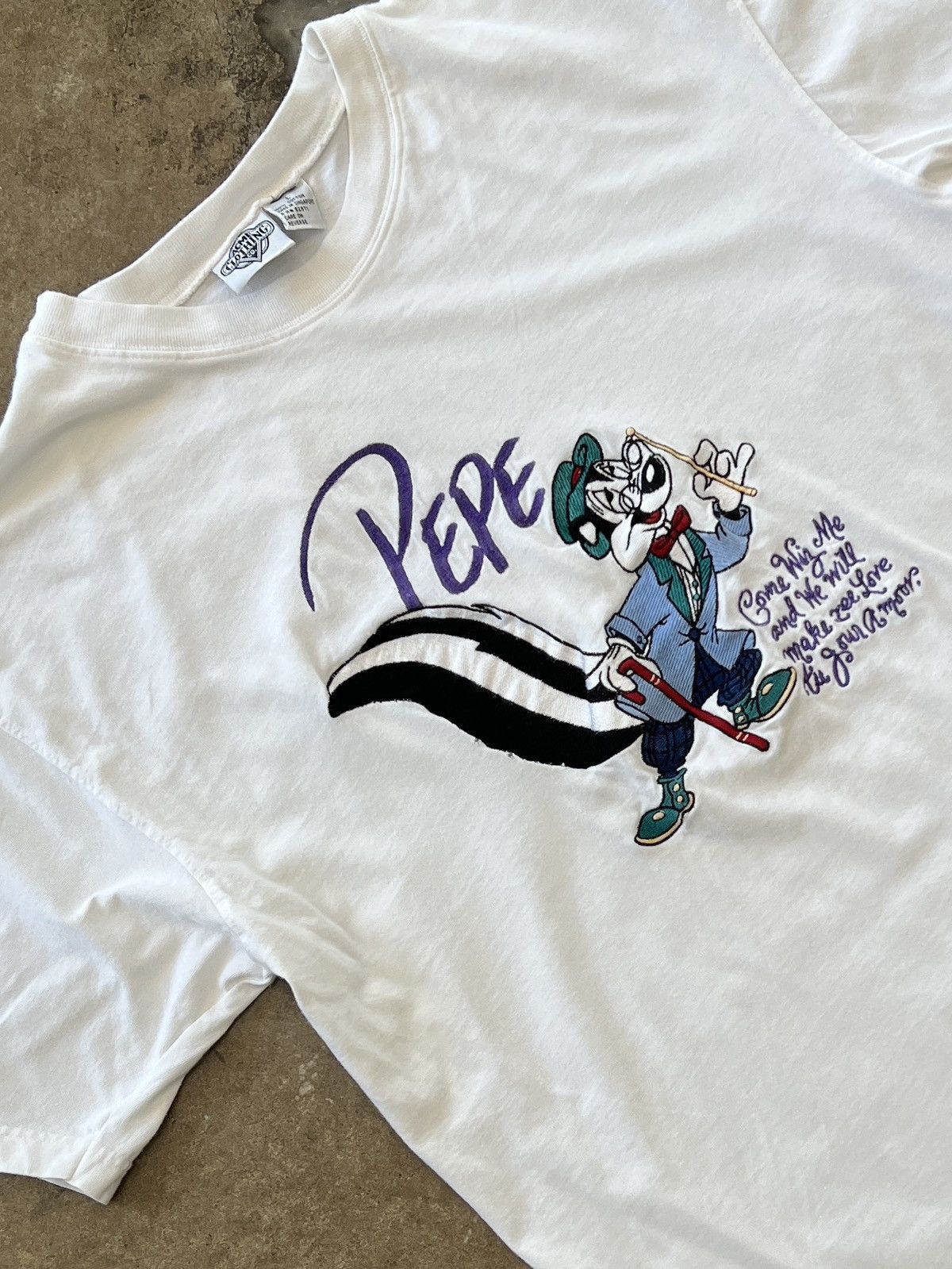 Warner Bros Vintage 90s Looney Tunes Pepe Le Pew Acme Clothing Tag Large Size US L / EU 52-54 / 3 - 1 Thumbnail