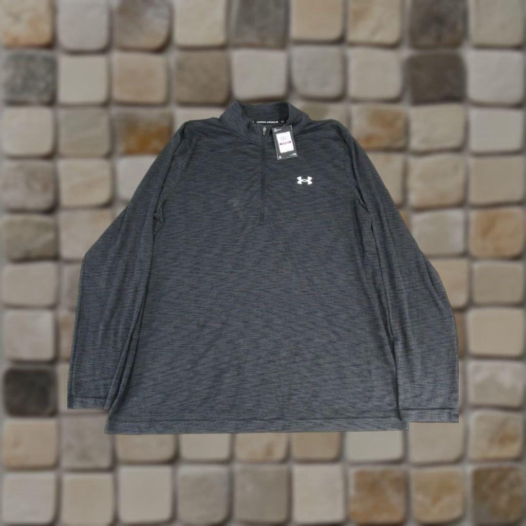 Under Armour Under Armour Sweater Mens XL Black Zip Mock Neck Sweatshirt Pullover Sports Golf Gym Running Mens 2XL Black Size US XXL / EU 58 / 5 - 1 Thumbnail
