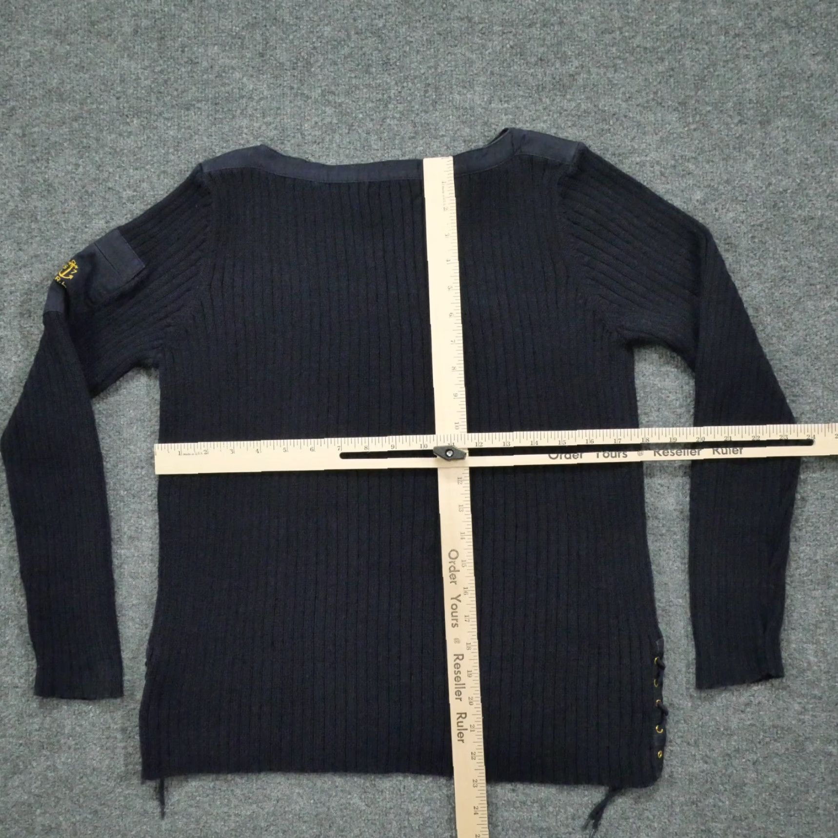 Ralph Lauren VINTAGE Ralph Lauren Sweater Womens Medium Blue Pullover Ribbed Cotton Side Tie Y2K Men? Size M / US 6-8 / IT 42-44 - 7 Thumbnail