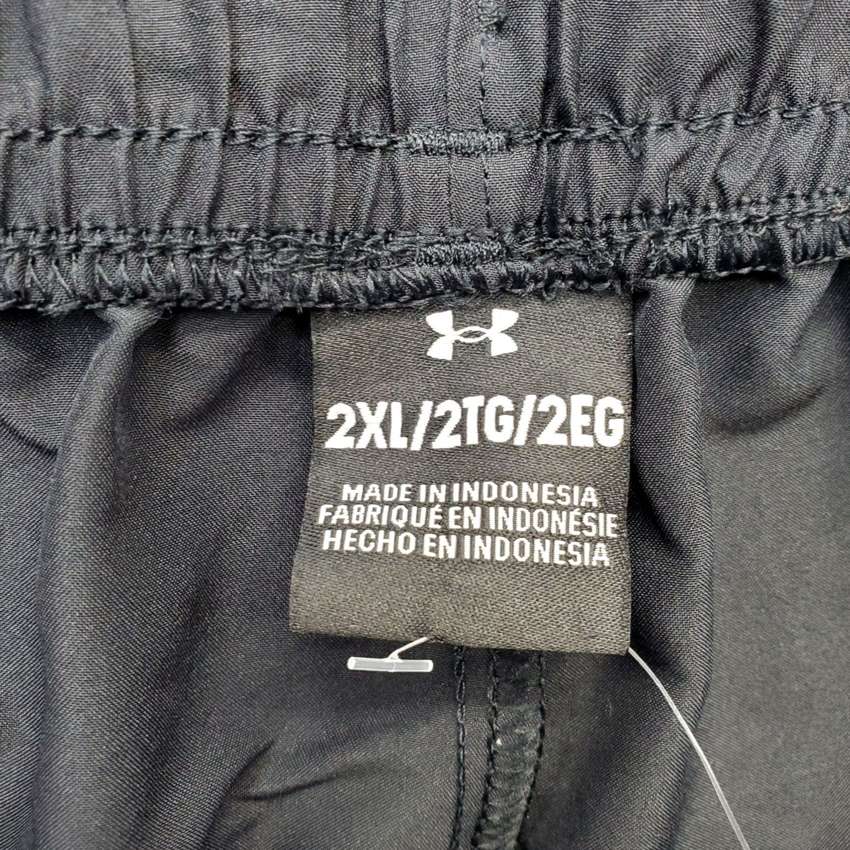 Under Armour Under Armour Mens 2XL Black Tech Woven Wordmark Shorts Slit Elastic Waist Pull On Athletic Casual Shorts Size US 39 - 7 Thumbnail
