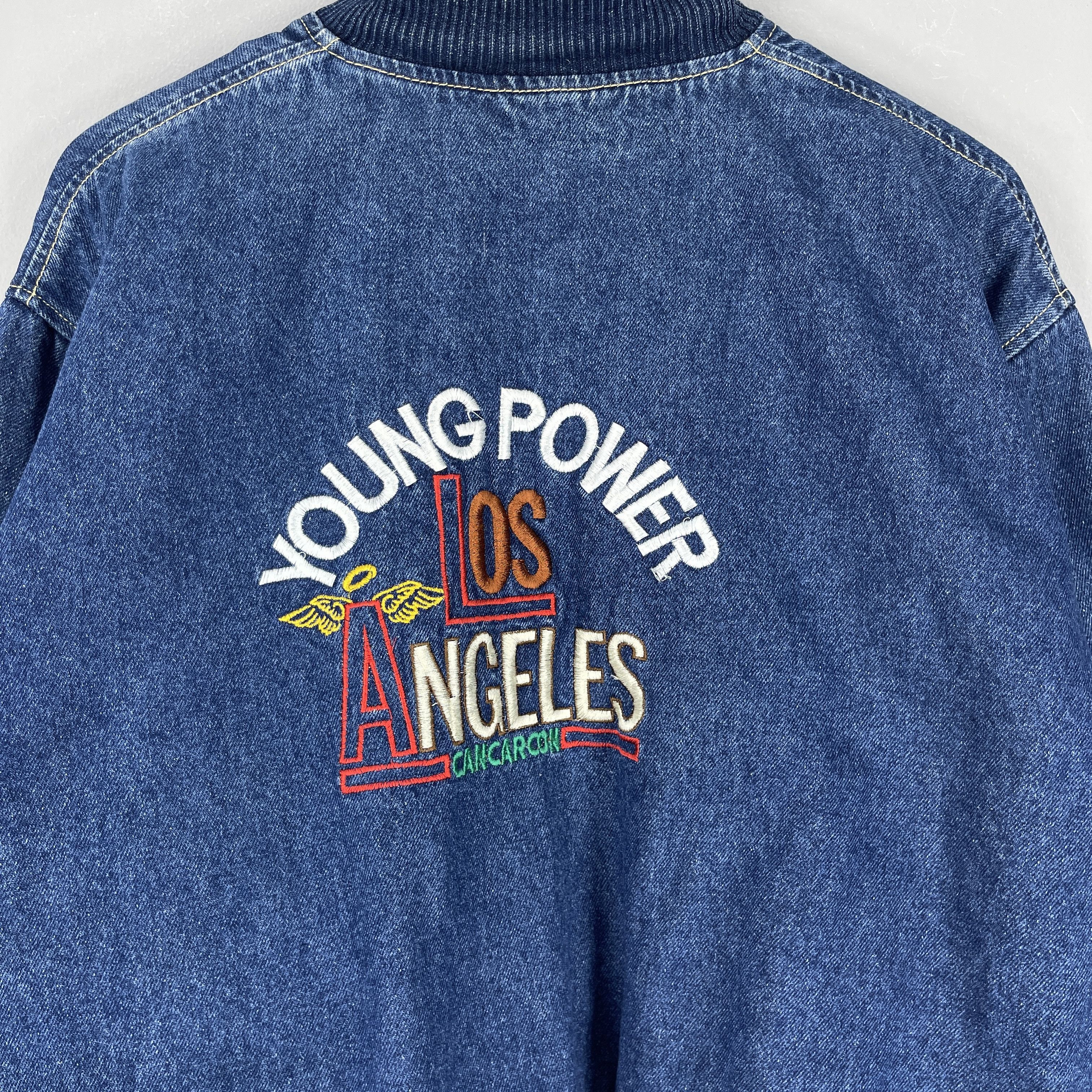 Vintage Vintage 1990s CANGARCON Bomber Style Denim Jacket Size US L / EU 52-54 / 3 - 2 Thumbnail