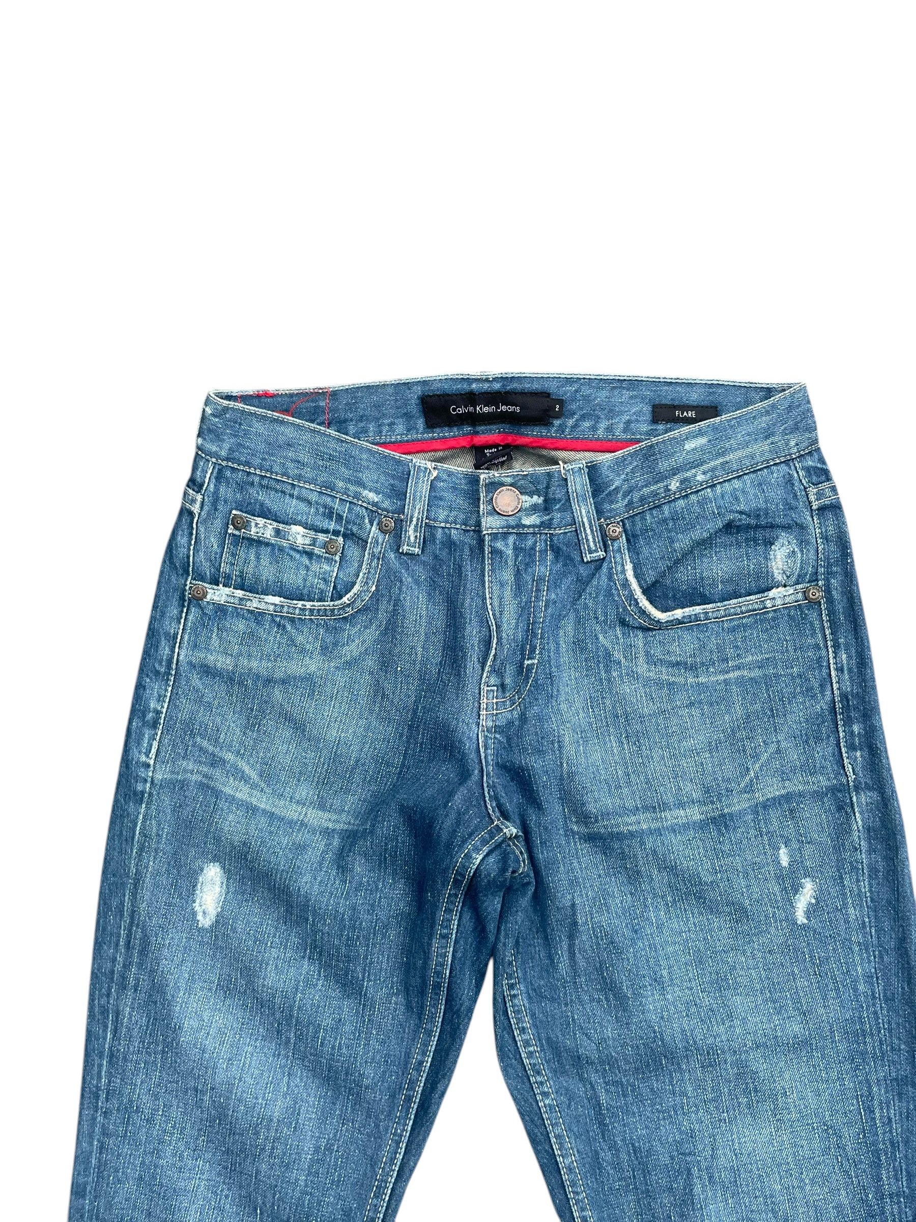 Calvin Klein Vintage Flare Calvin Klein Distresed Denim Size 28" / US 6 / IT 42 - 2 Thumbnail
