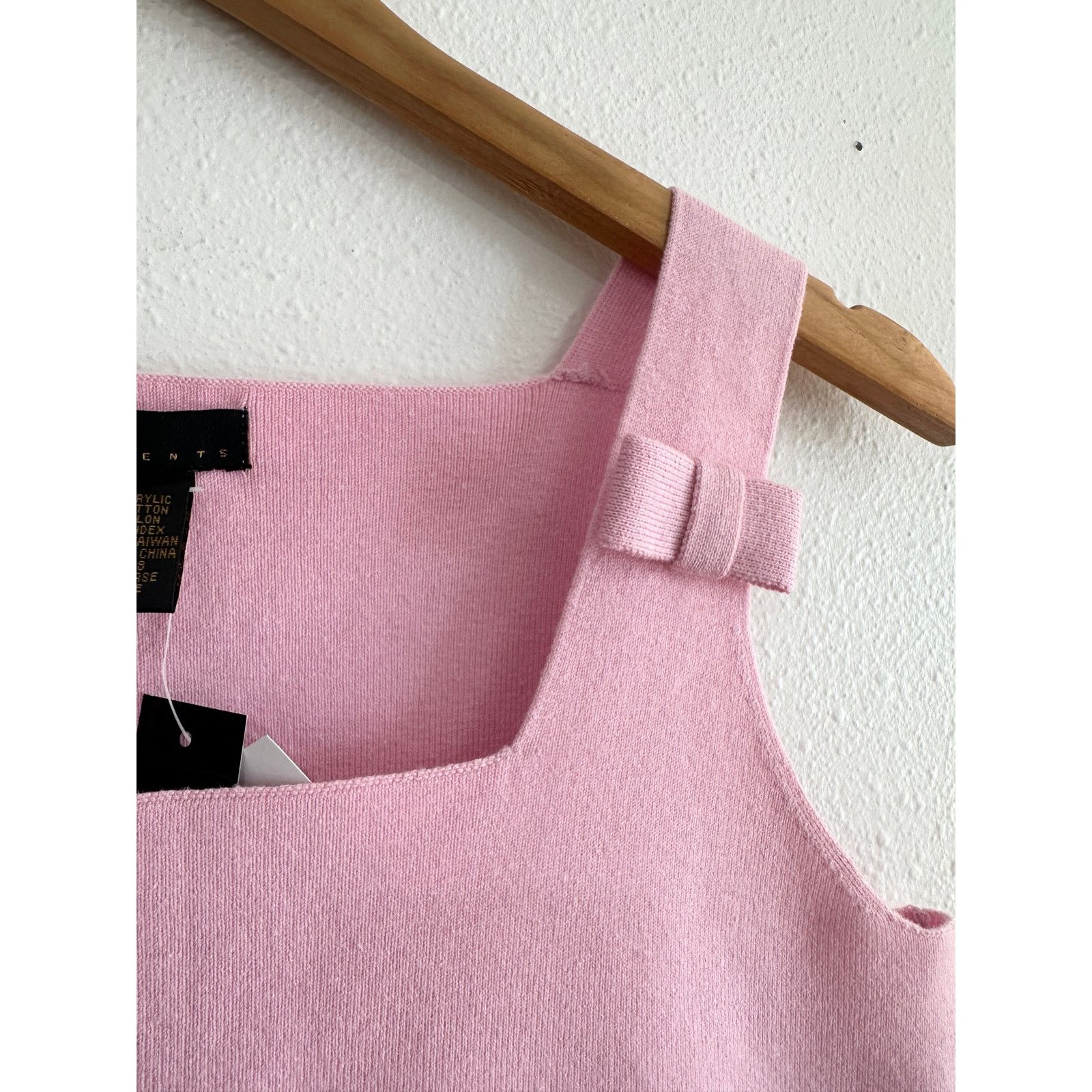Vintage Y2K Pink Coquette Bow Knit Tank Size S / US 4 / IT 40 - 5 Thumbnail